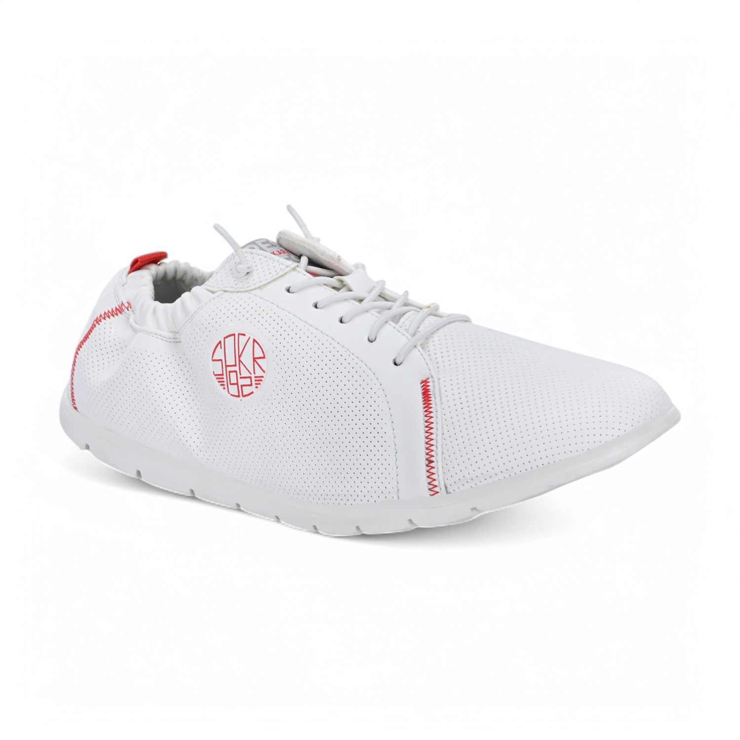 Lojo Men White-Red Comfort Slip On Sneaker