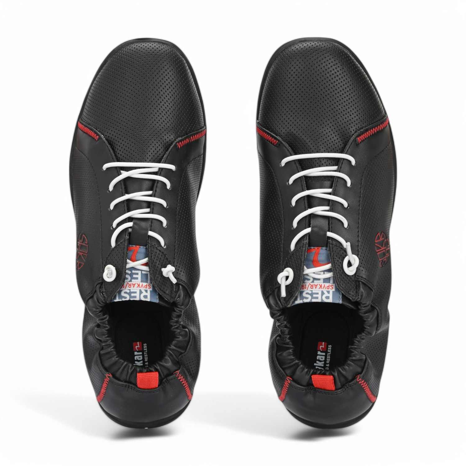 Lojo Men Black-Red Comfort Slip On Sneaker