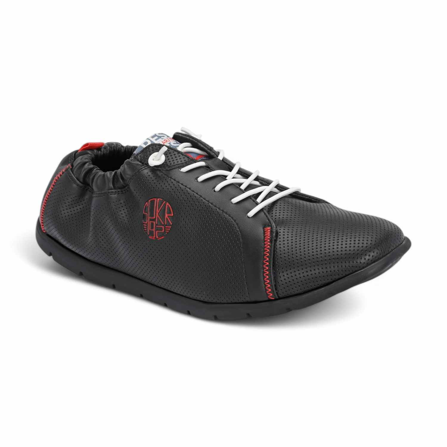 Lojo Men Black-Red Comfort Slip On Sneaker