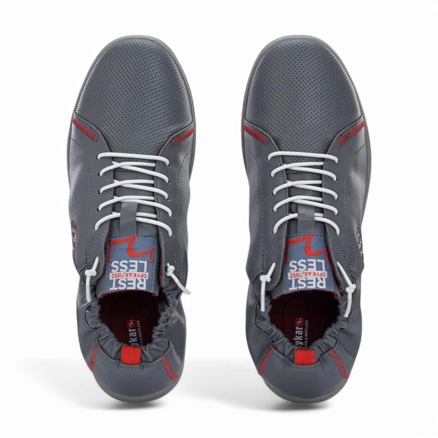 Lojo Men Grey-Red Comfort Slip On Sneaker