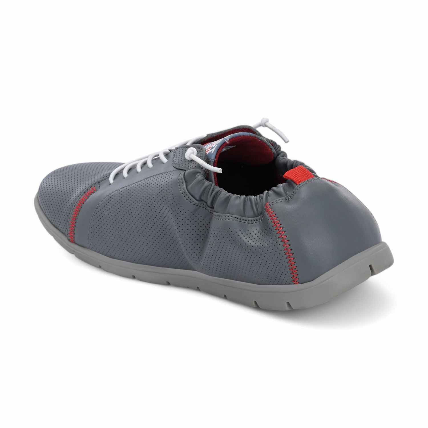 Lojo Men Grey-Red Comfort Slip On Sneaker