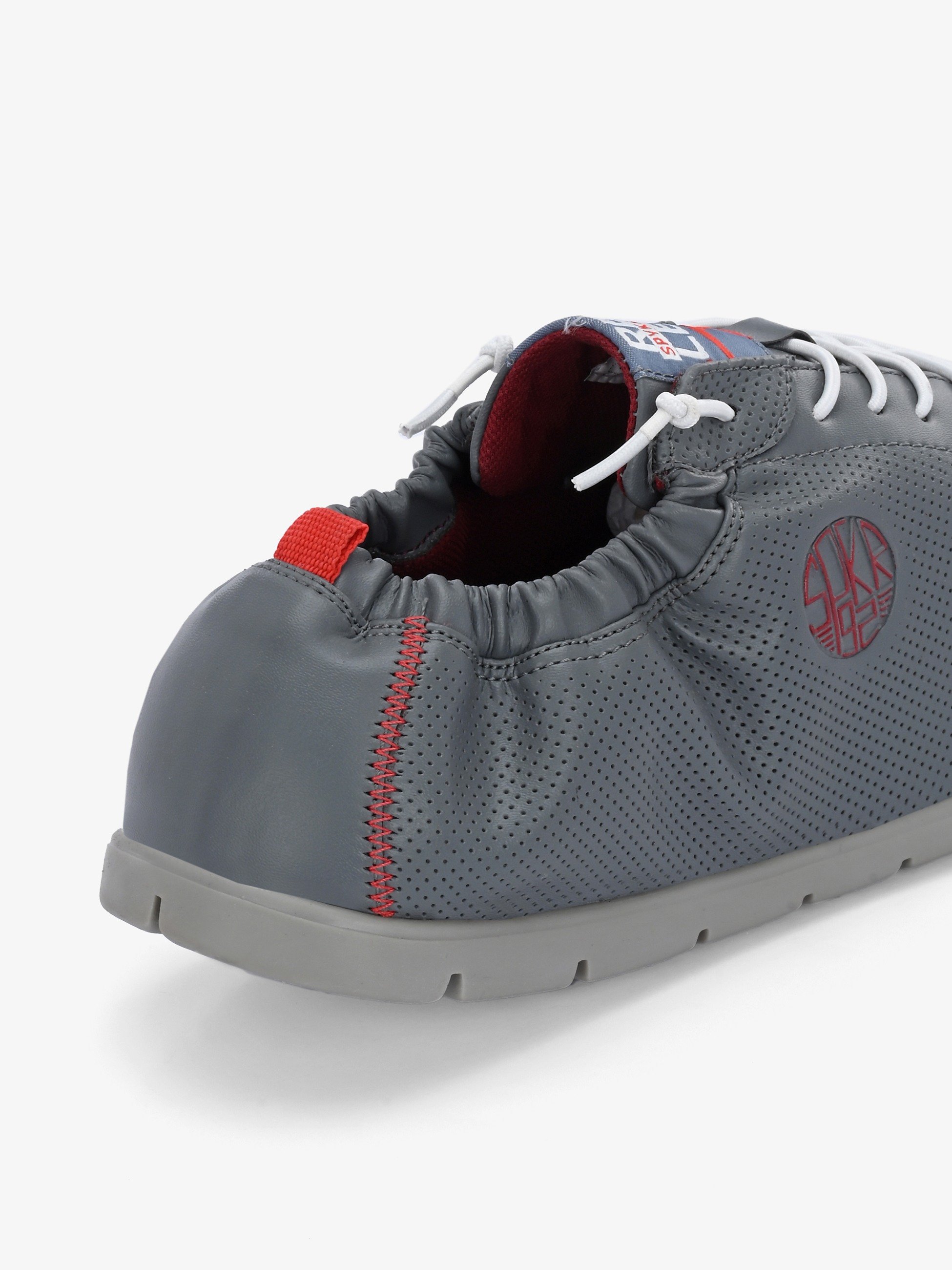 Lojo Men Grey-Red Comfort Slip On Sneaker