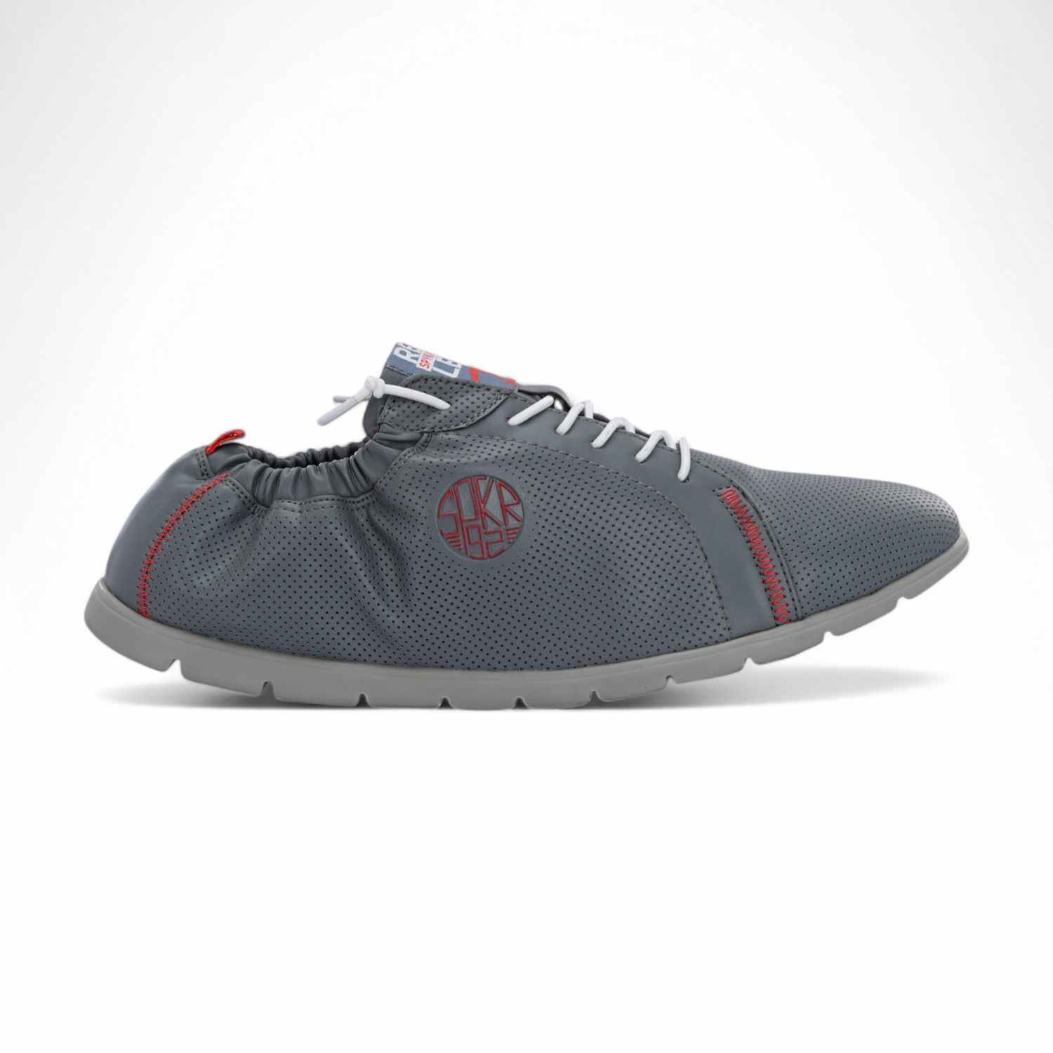 Lojo Men Grey-Red Comfort Slip On Sneaker
