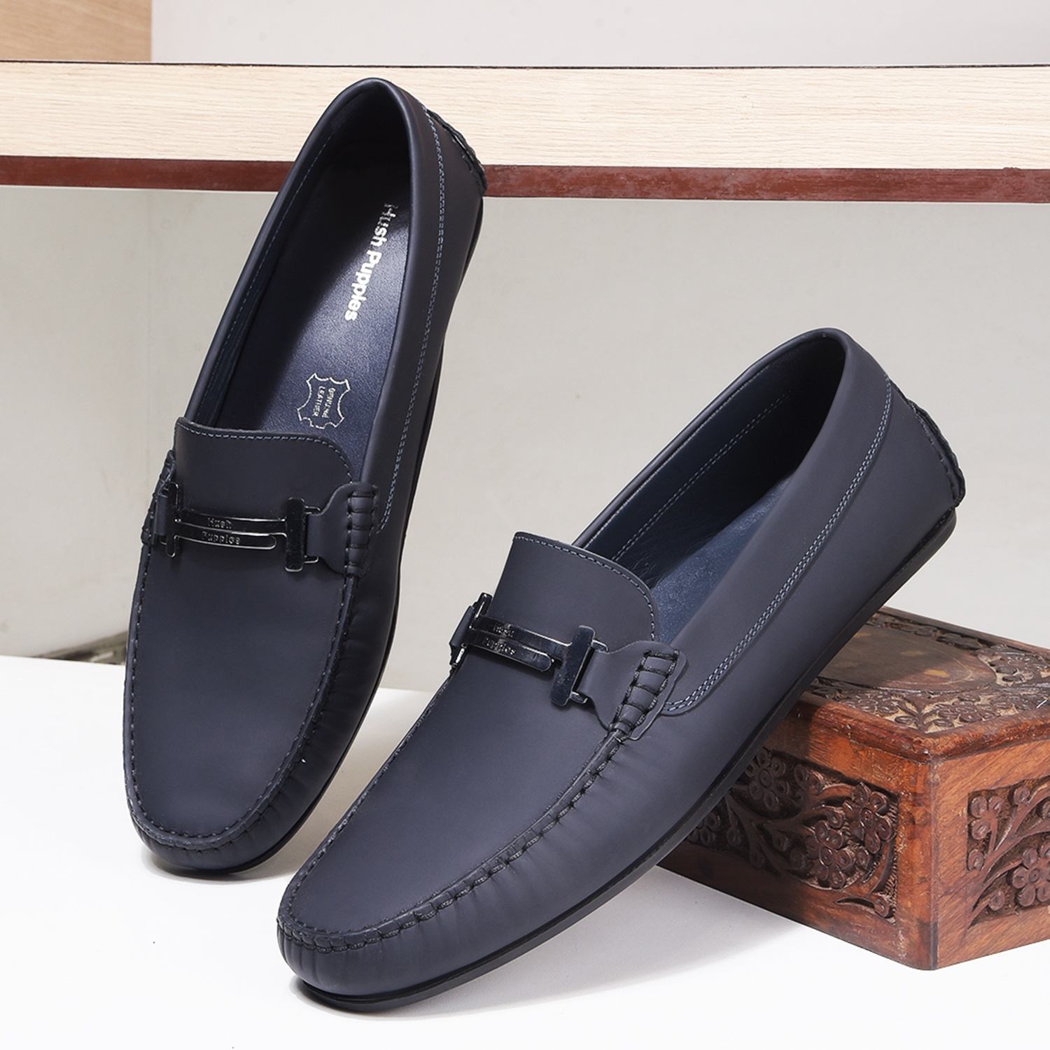 Men Jackson Satin Trim Navy Loafer