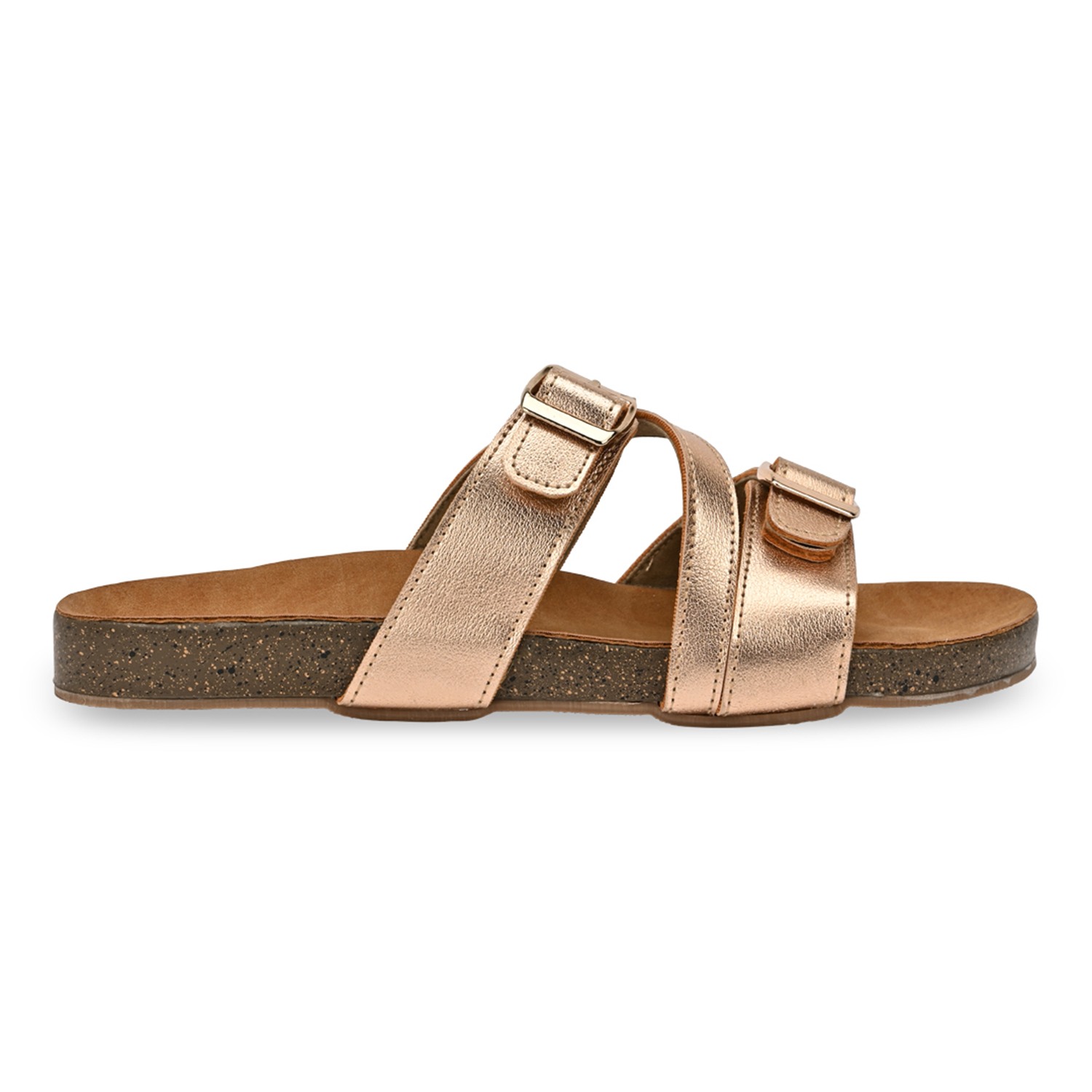 Rose Gold Women Casual Slide Flats