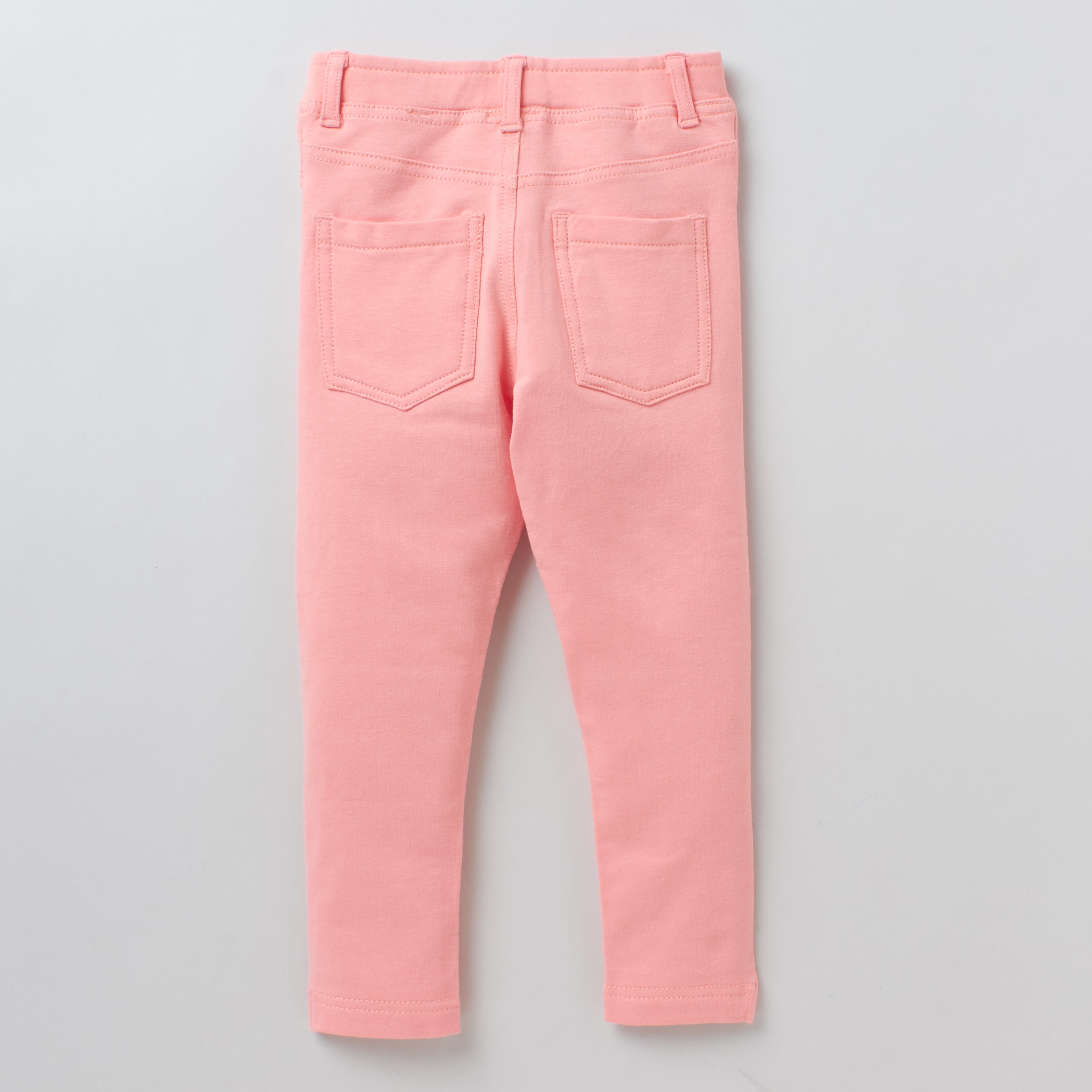 Girls Slip On Treggings - Pink