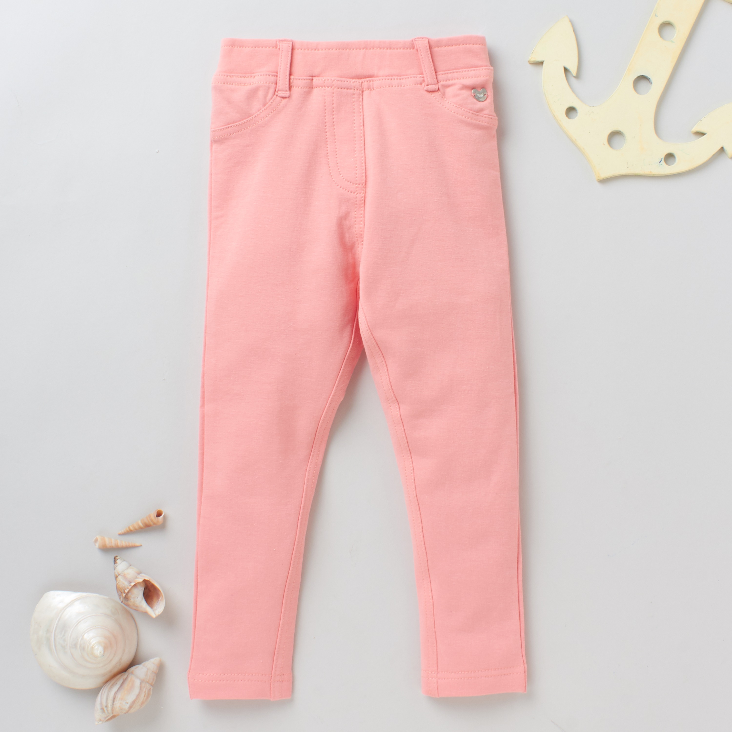 Girls Slip On Treggings - Pink