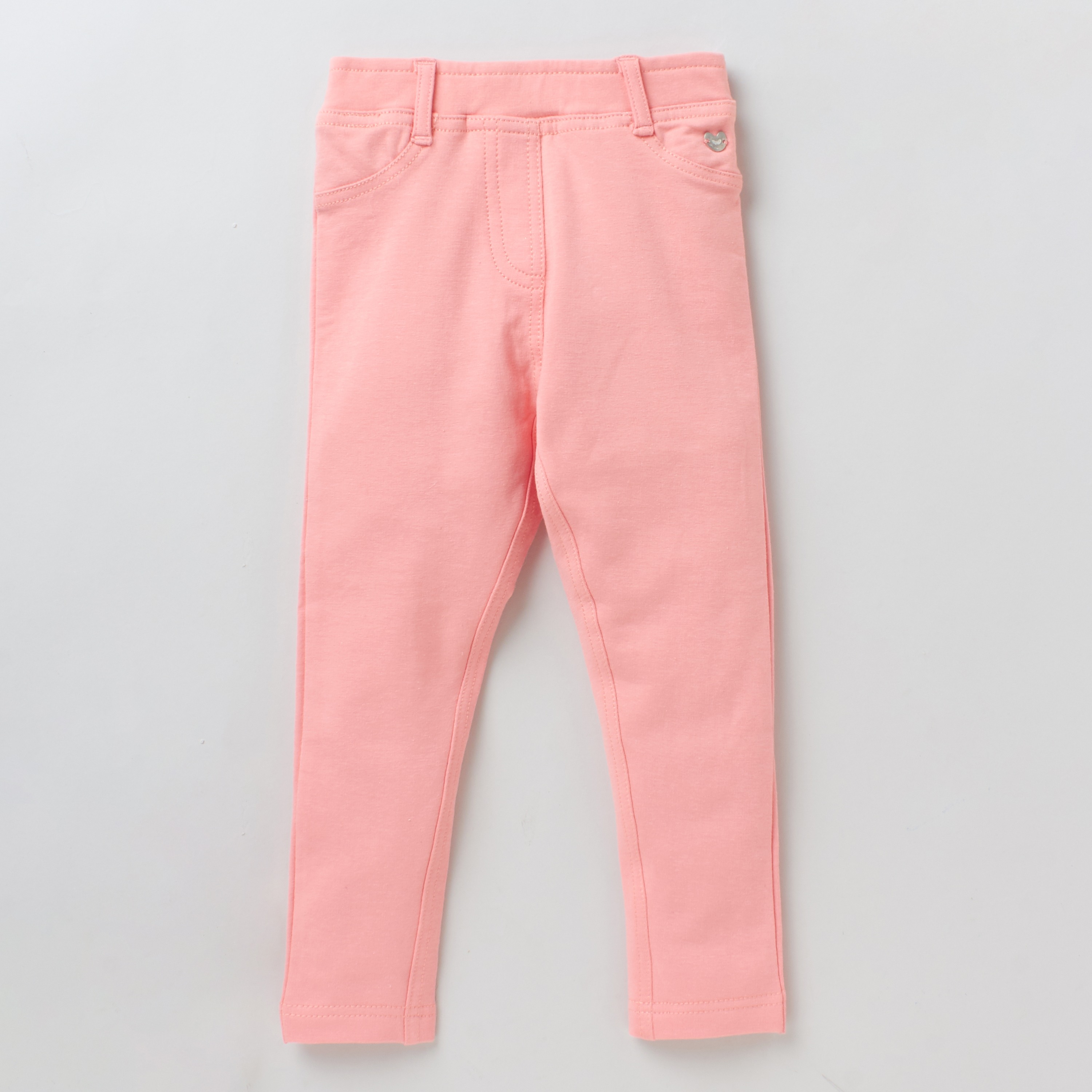 Girls Slip On Treggings - Pink