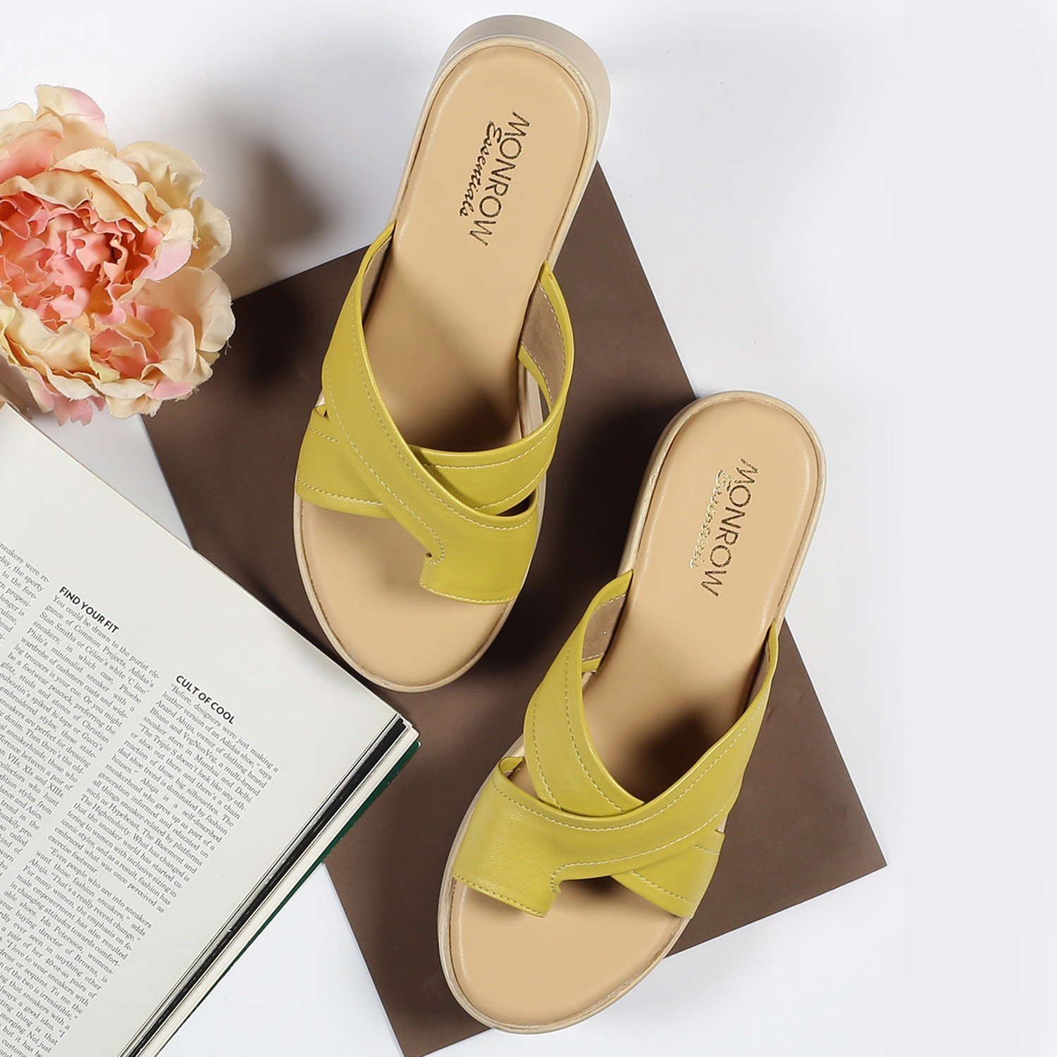 Monrow Theresa Yellow Wedge Heels