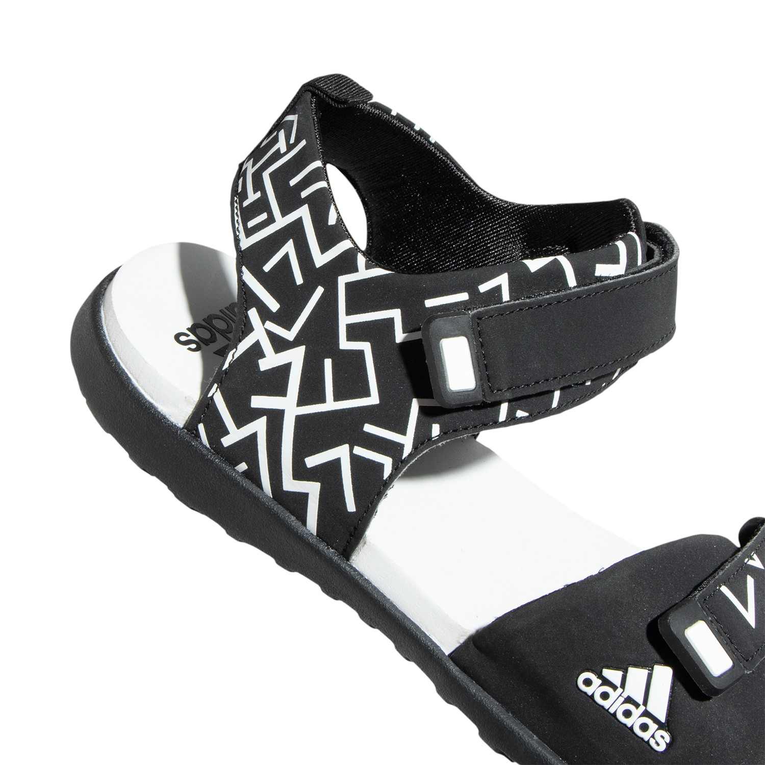 Puding Adi Printed Sports Black Floaters Sandals