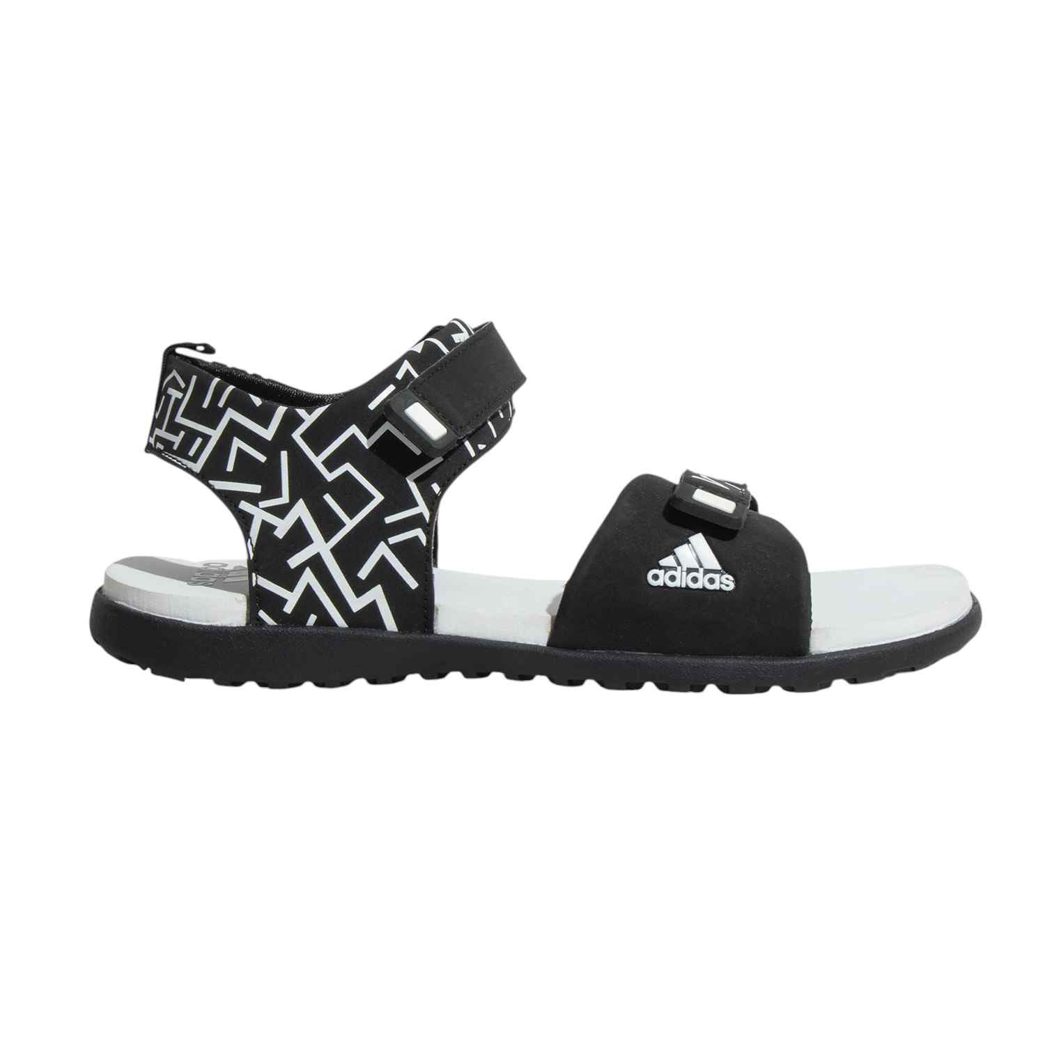 Puding Adi Printed Sports Black Floaters Sandals