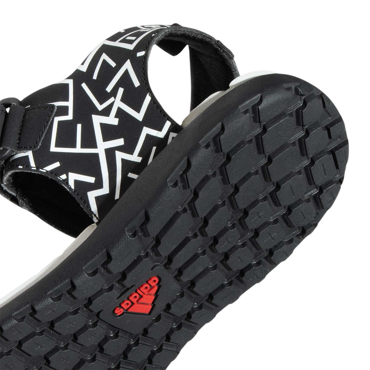 Puding Adi Printed Sports Black Floaters Sandals