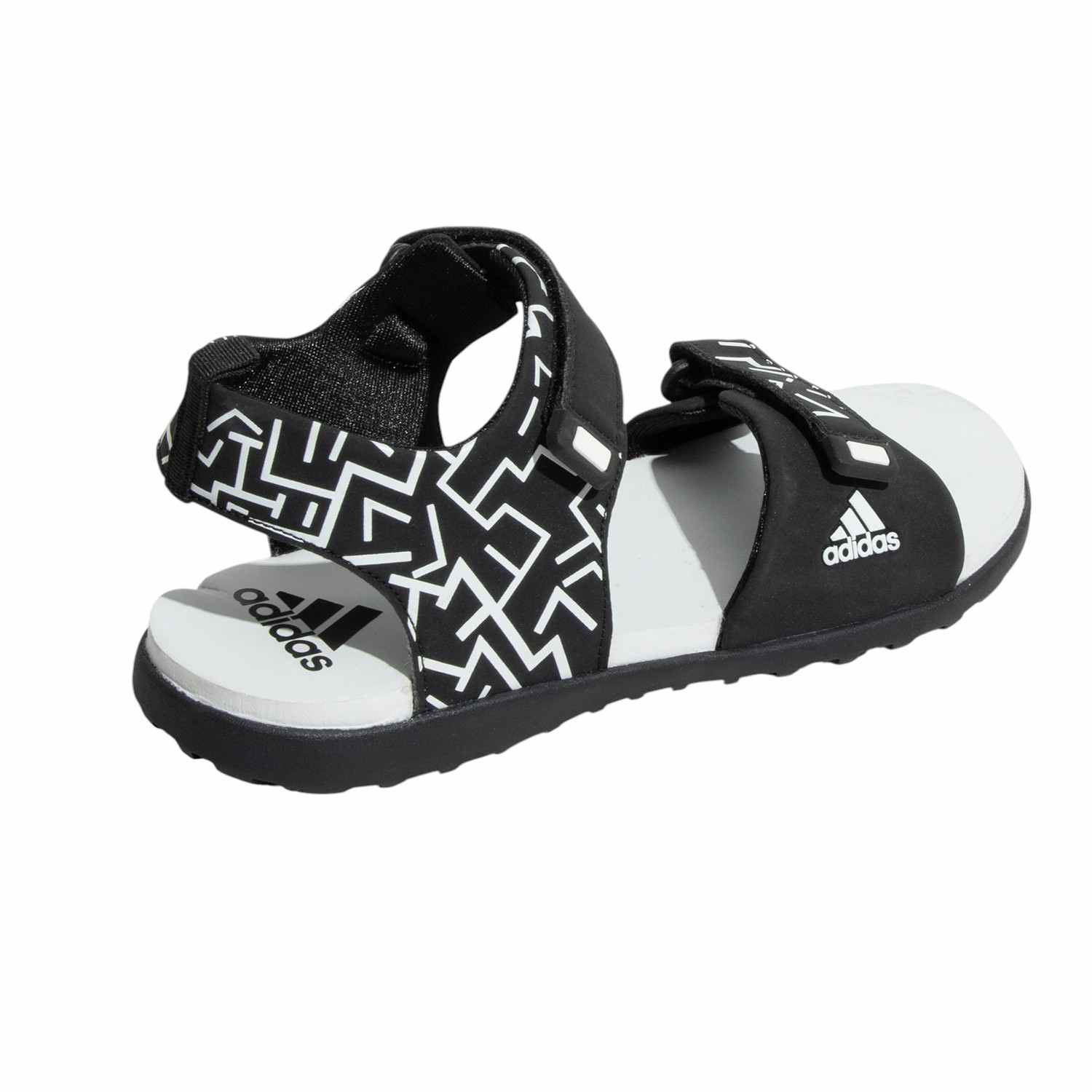 Puding Adi Printed Sports Black Floaters Sandals