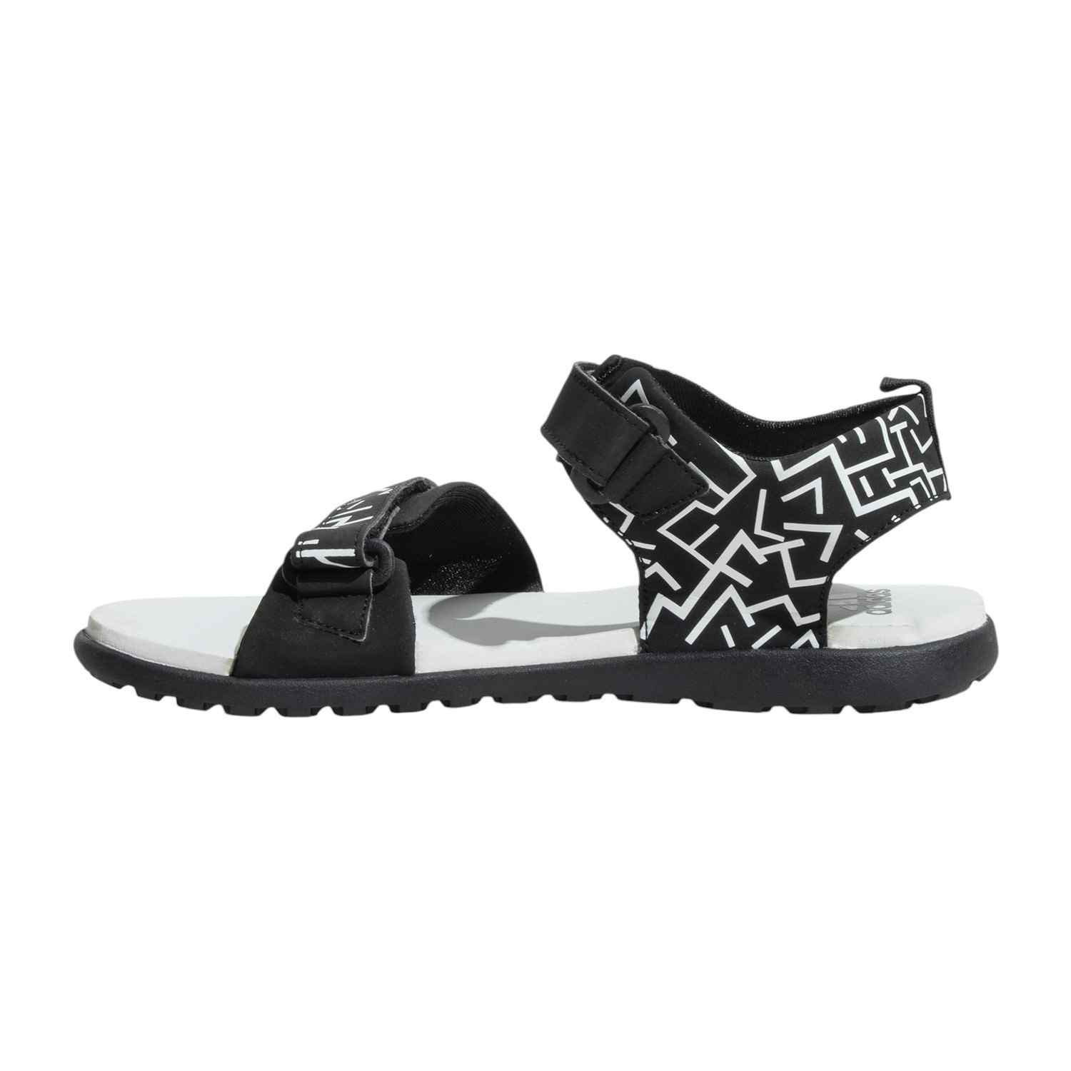 Puding Adi Printed Sports Black Floaters Sandals