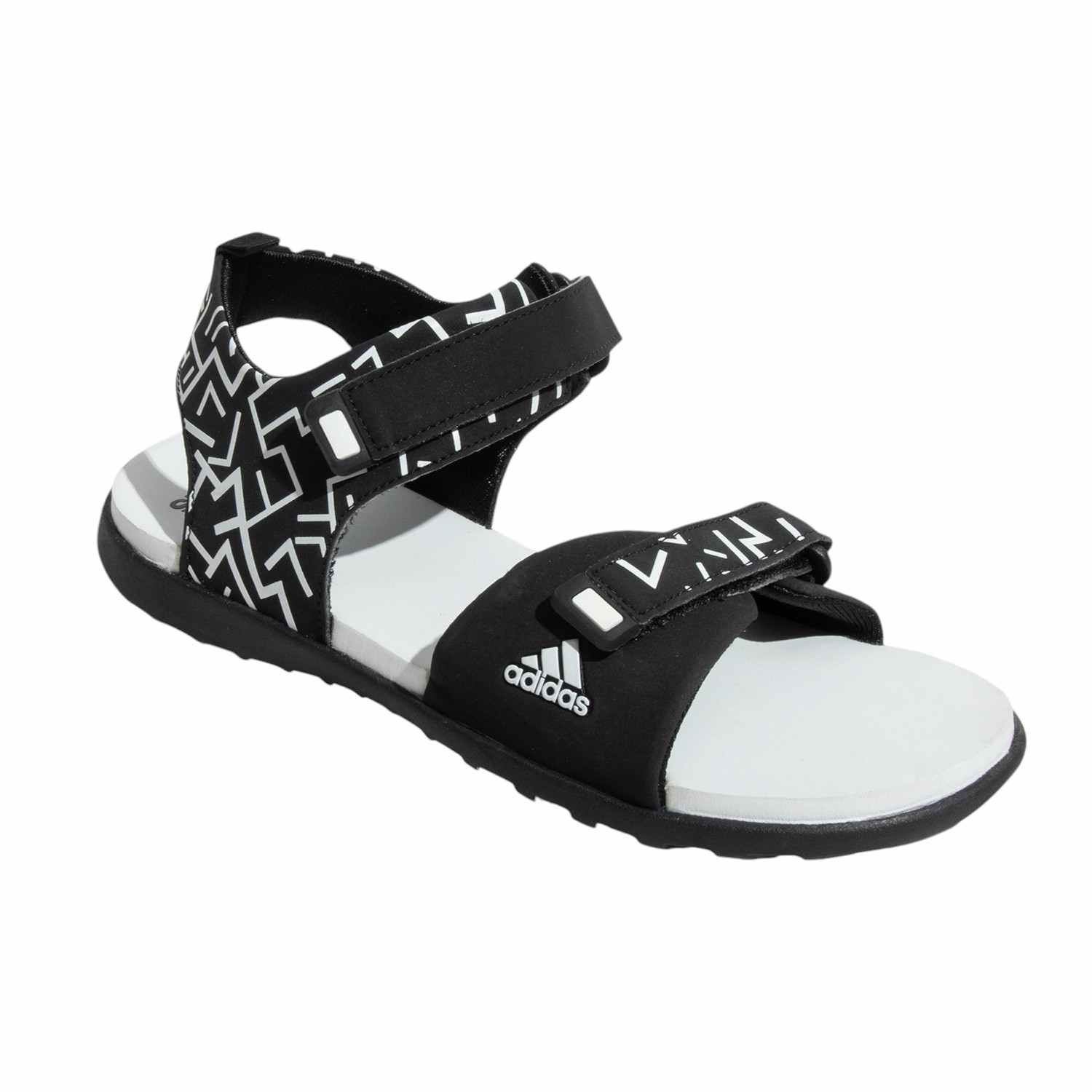 Puding Adi Printed Sports Black Floaters Sandals