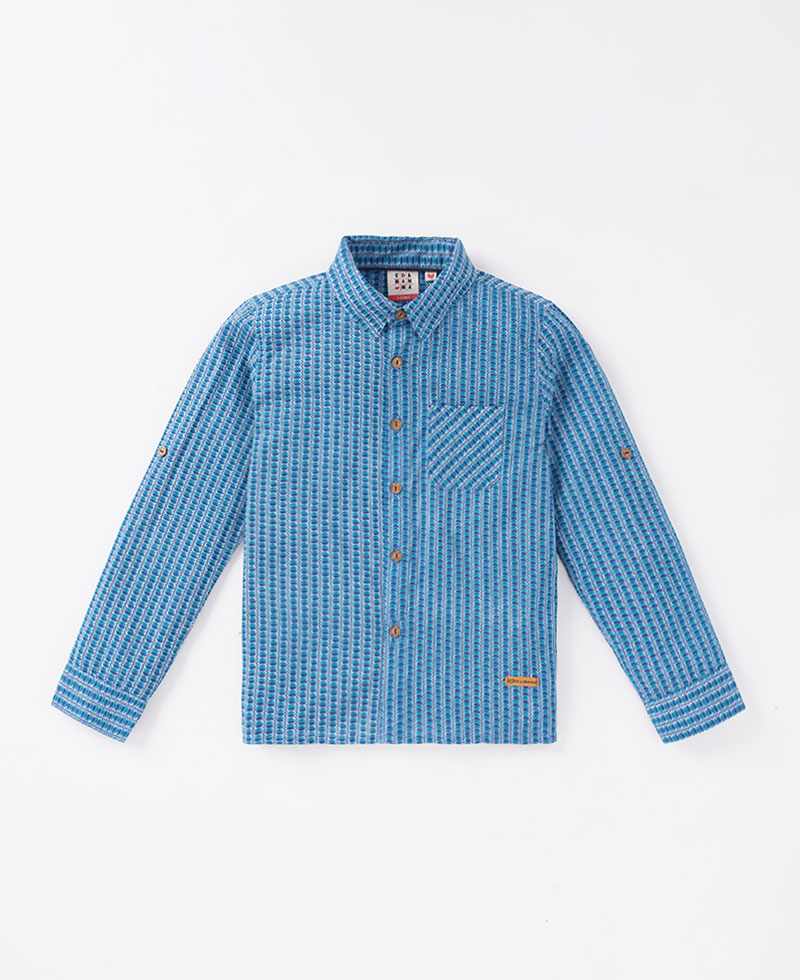 Boys Full Sleeves Block Printed Shirt