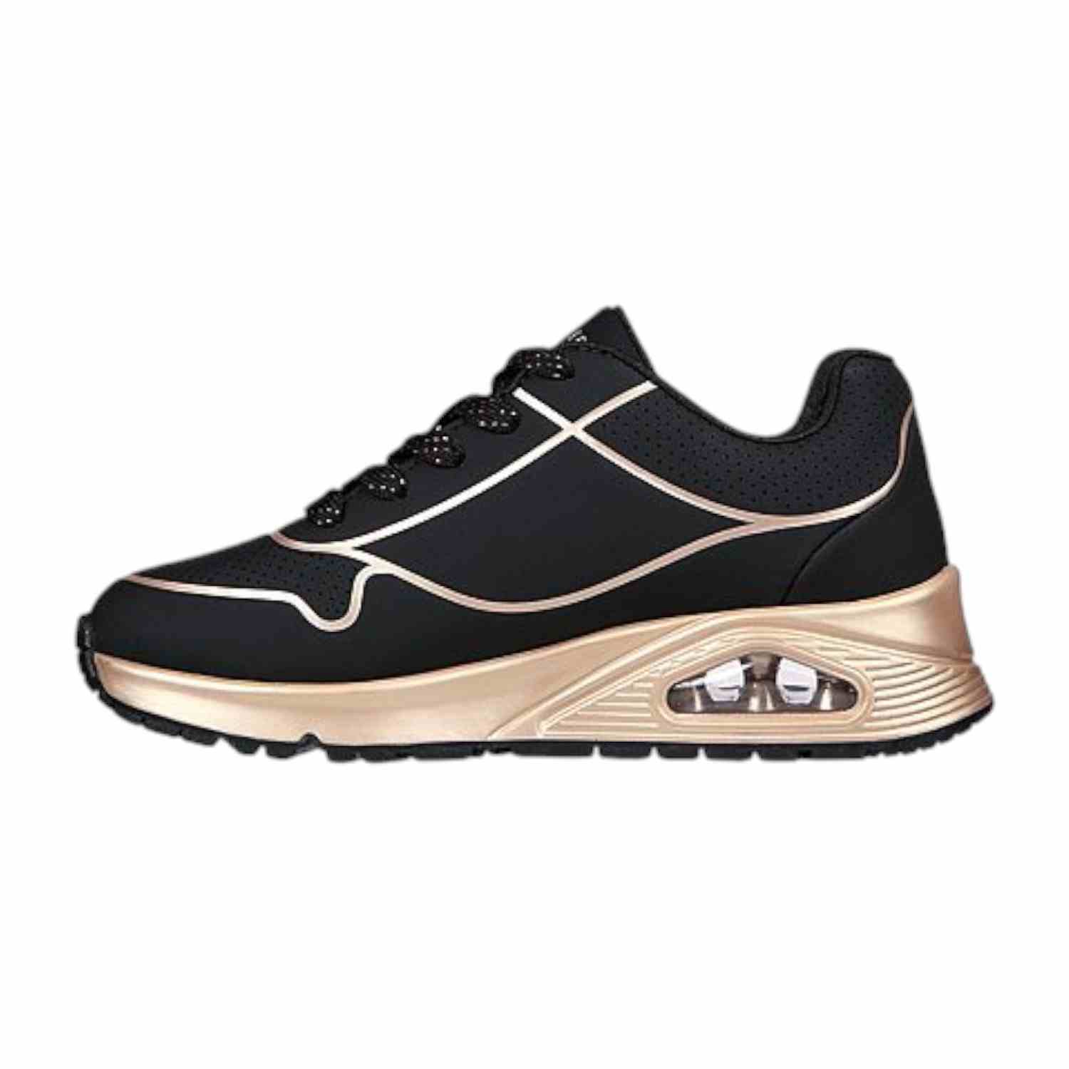 Black-Rose-Gold Girls Uno Gen1-Cool Heels Running Shoes