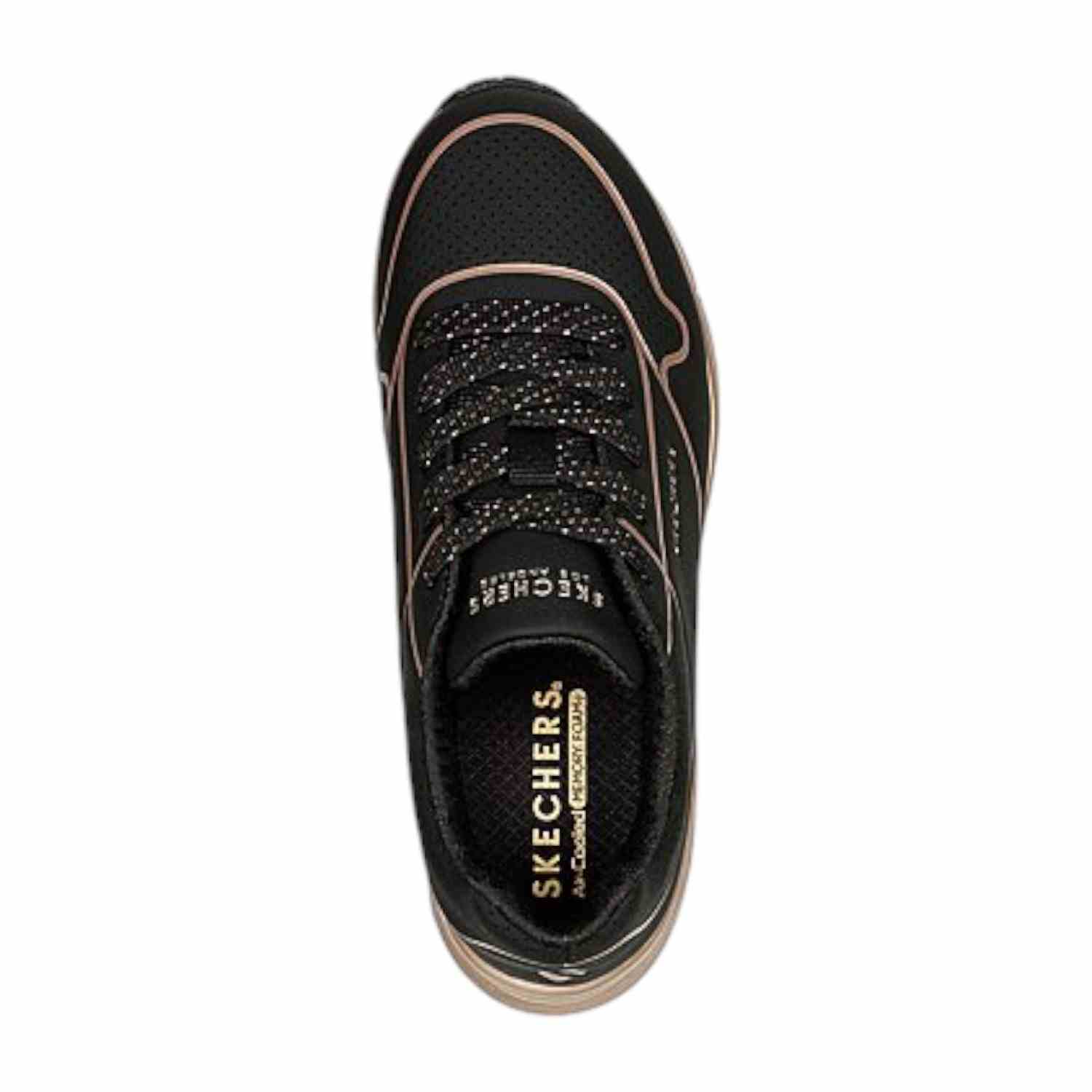 Black-Rose-Gold Girls Uno Gen1-Cool Heels Running Shoes