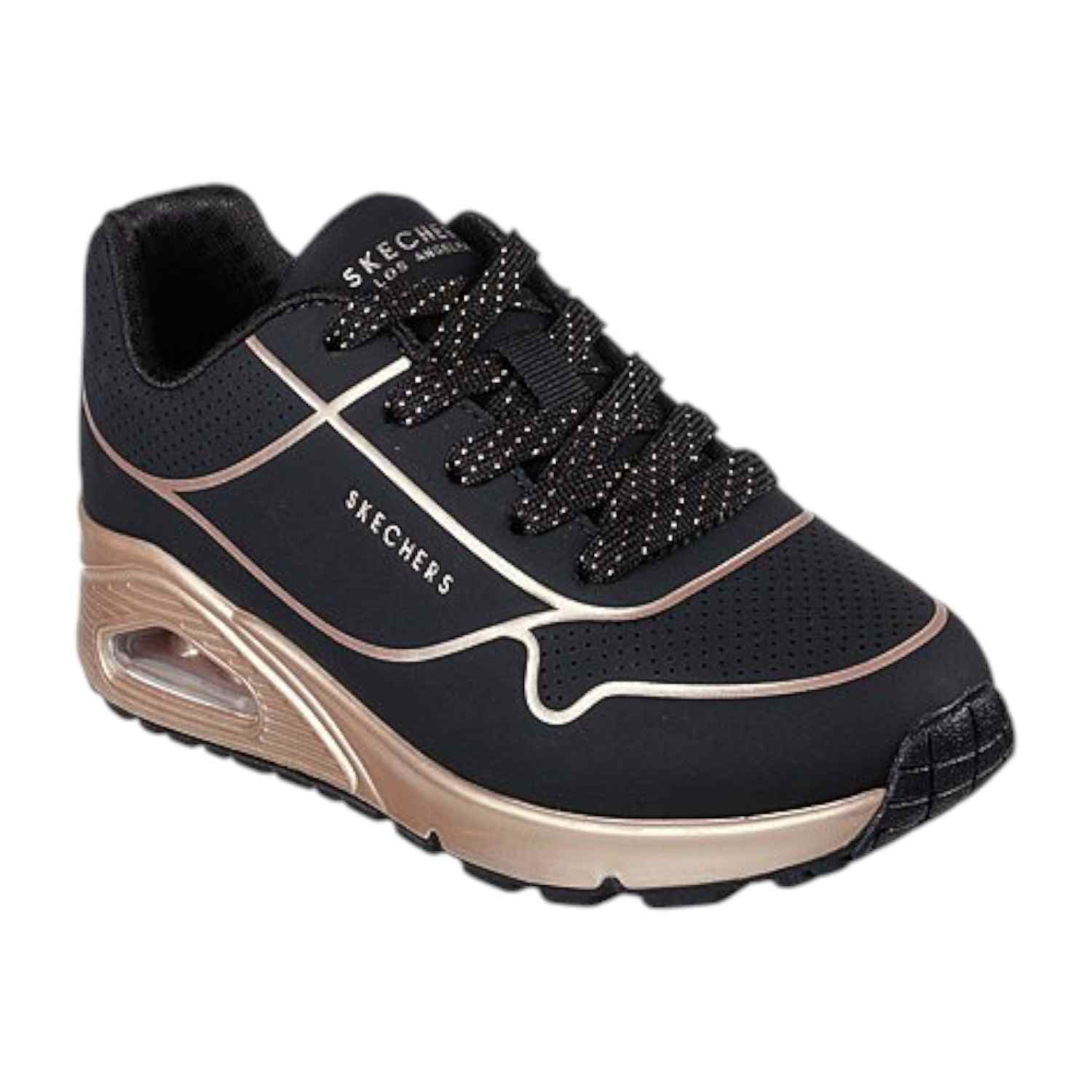 Black-Rose-Gold Girls Uno Gen1-Cool Heels Running Shoes