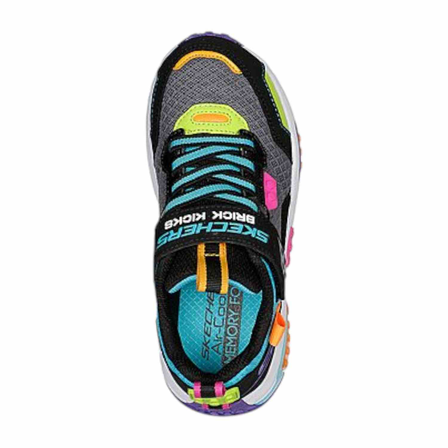 Black-Multi Boys Brick Kicks 2.0 Running Shoes