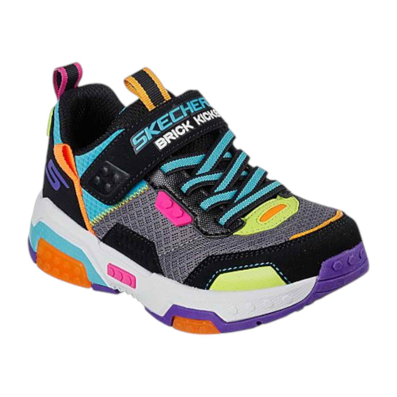 Black-Multi Boys Brick Kicks 2.0 Running Shoes