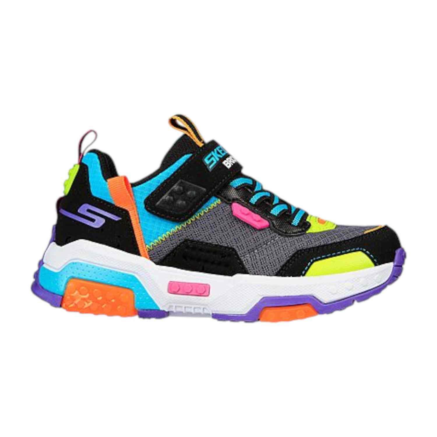 Black-Multi Boys Brick Kicks 2.0 Running Shoes