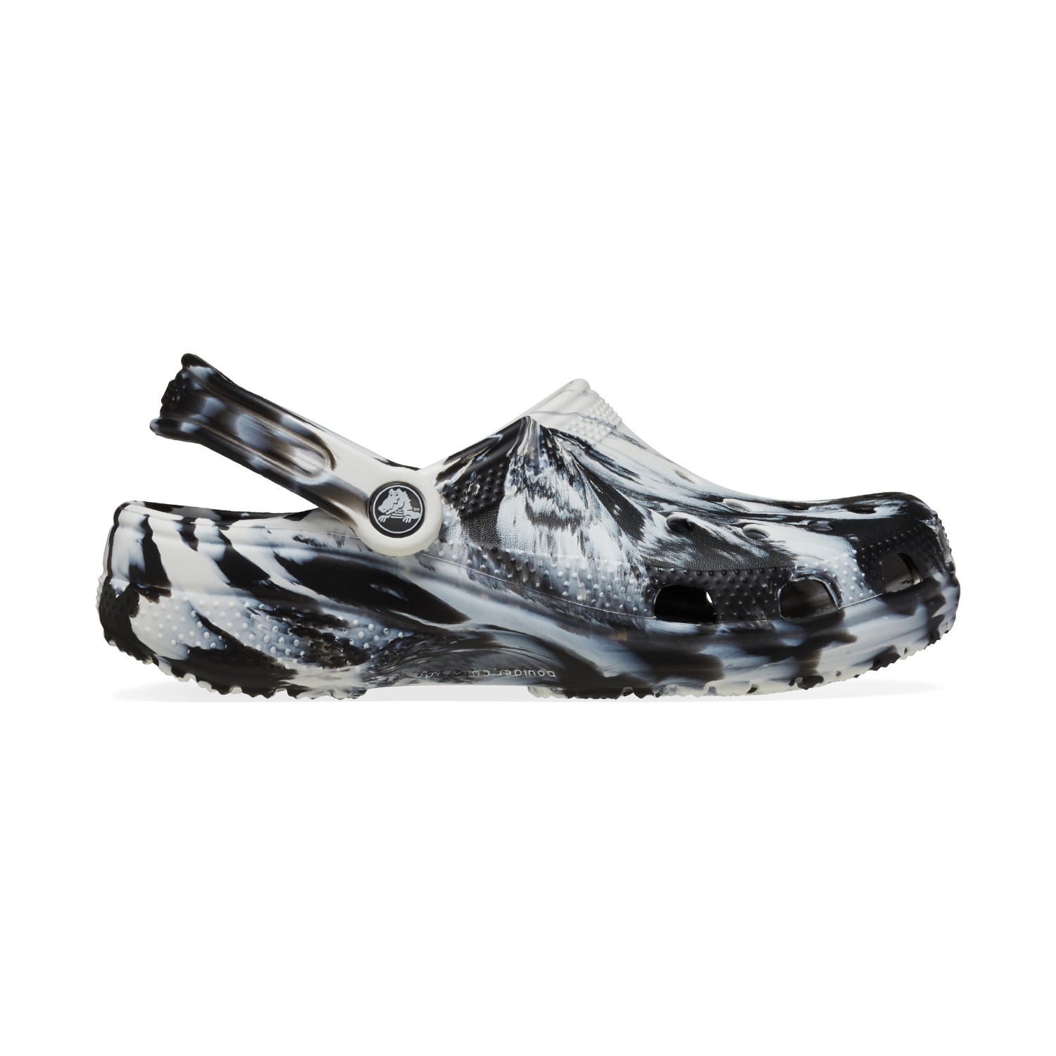 Classic Marbled White-Black Unisex Clog