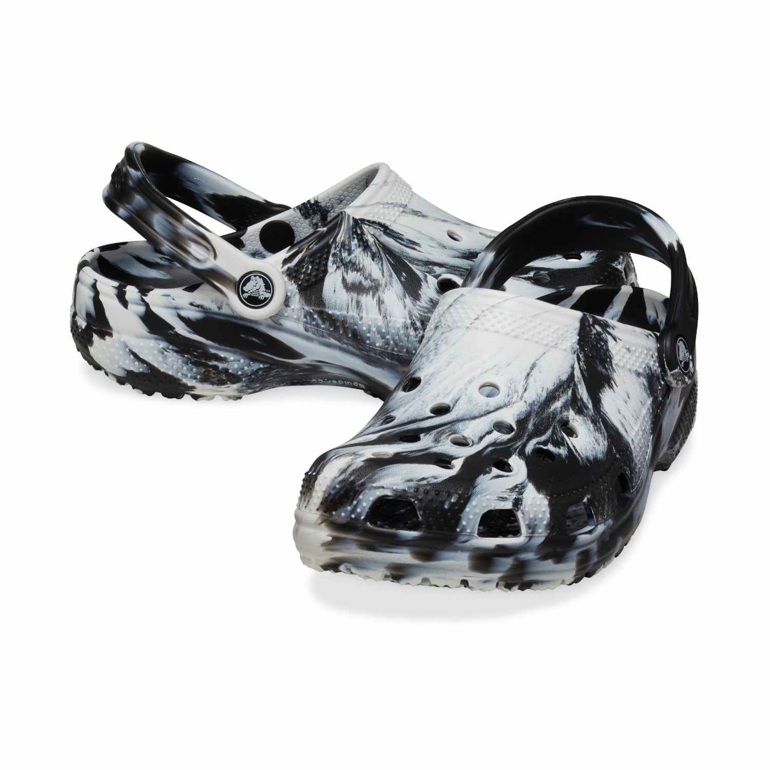 Classic Marbled White-Black Unisex Clog