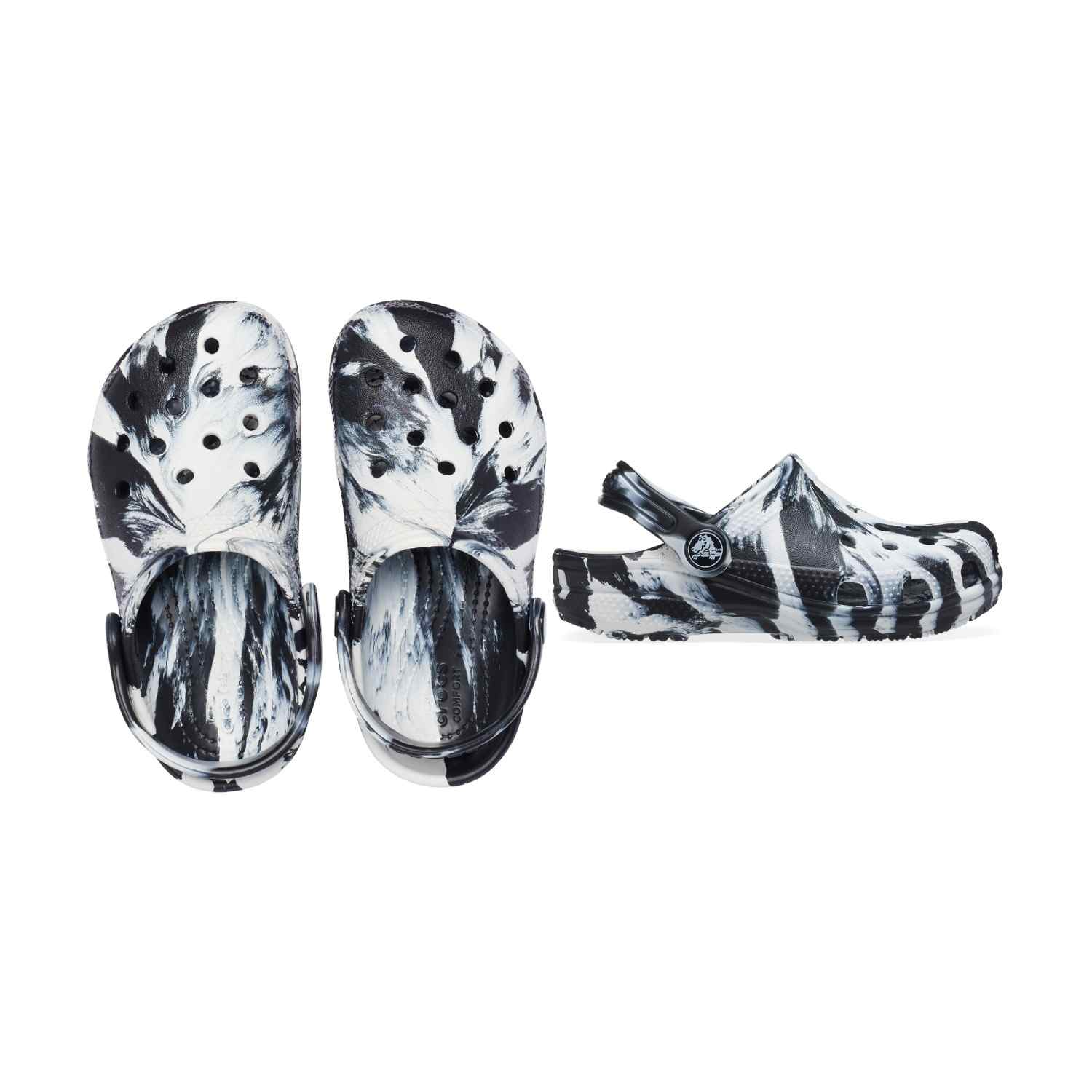 Classic Marbled Unisex Black White Clogs