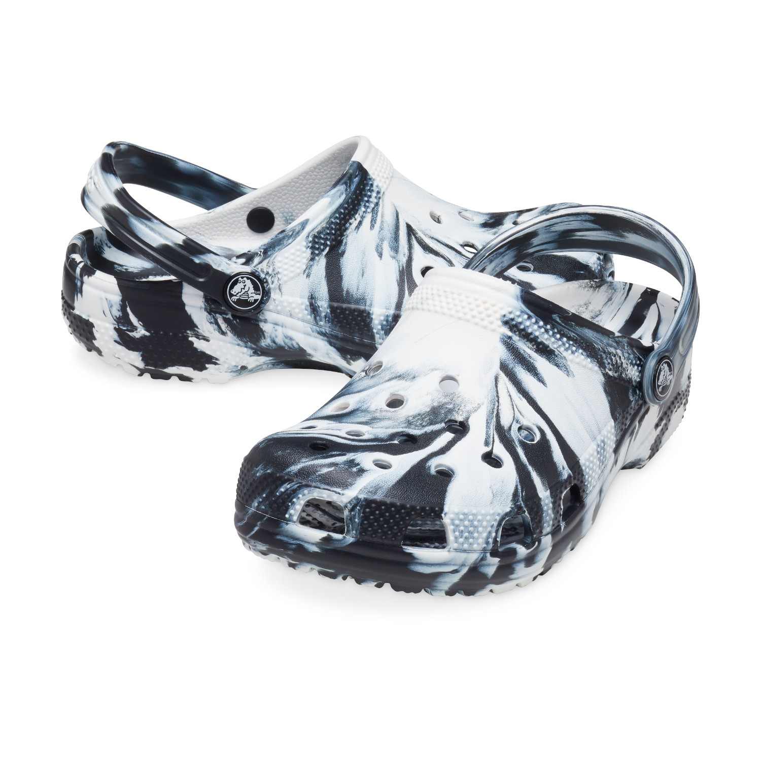 Classic Marbled Unisex Black White Clogs