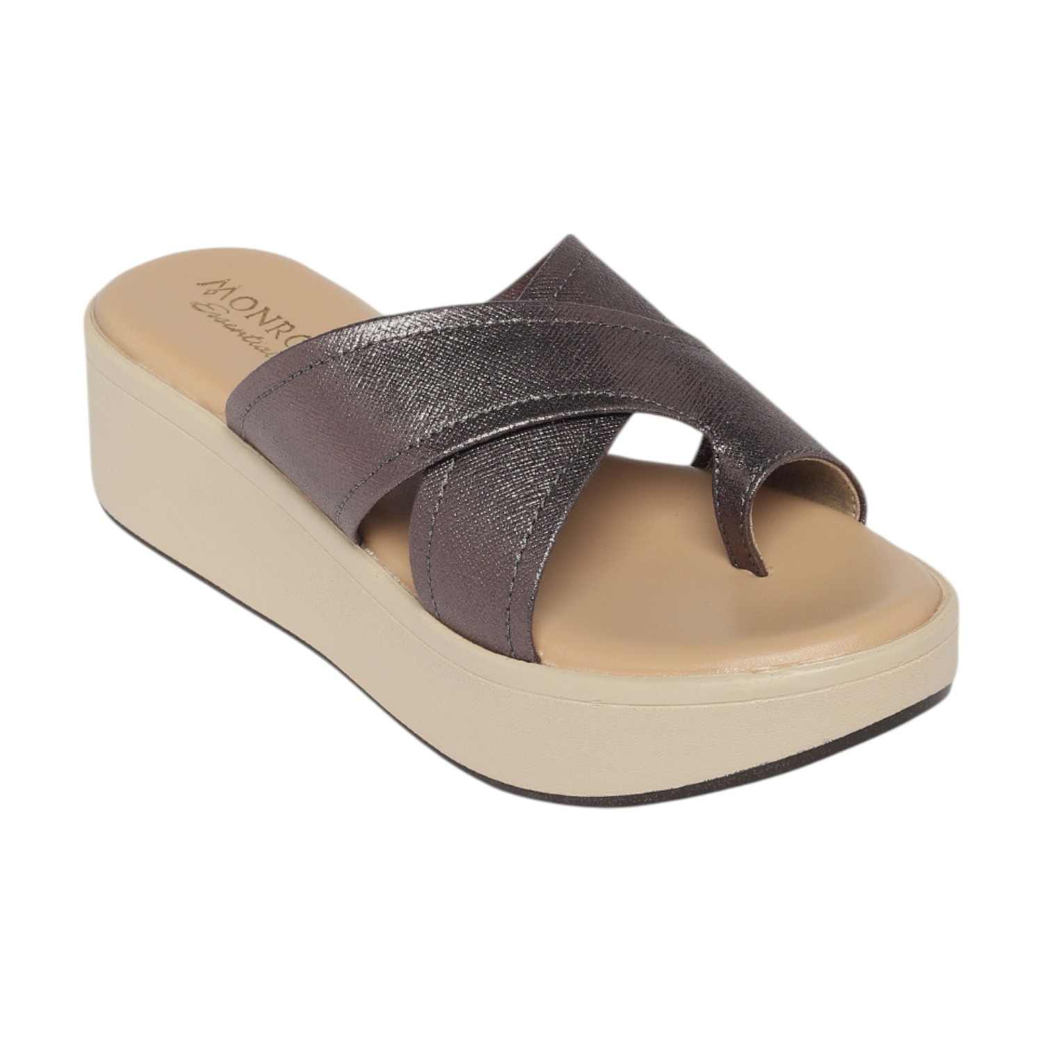 Monrow Aadhya Gun Metal Wedge