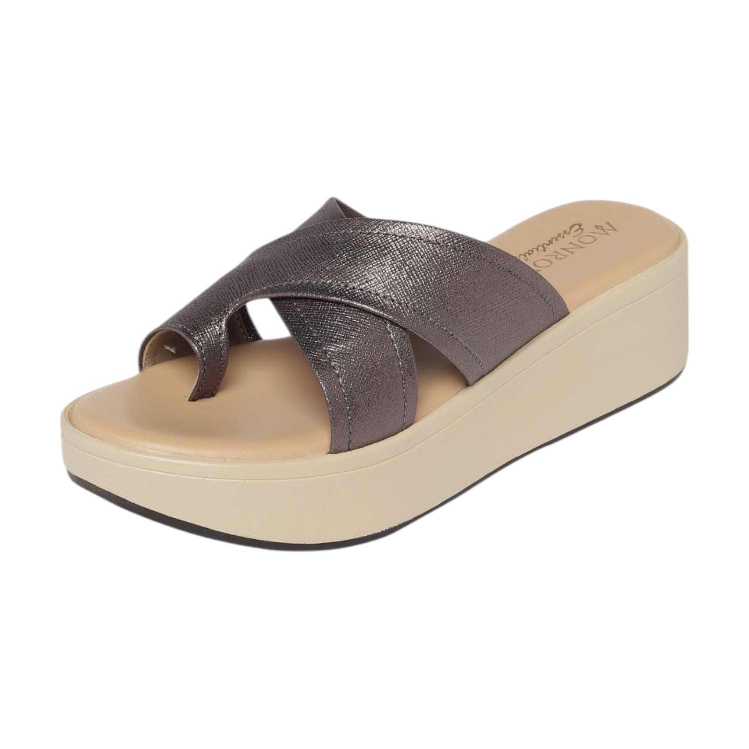 Monrow Aadhya Gun Metal Wedge