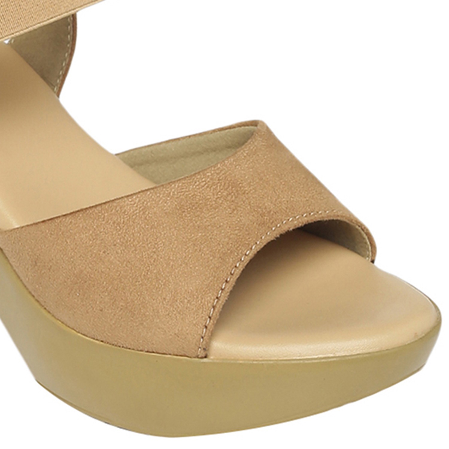 Monrow Dhriti Beige Platform Heels