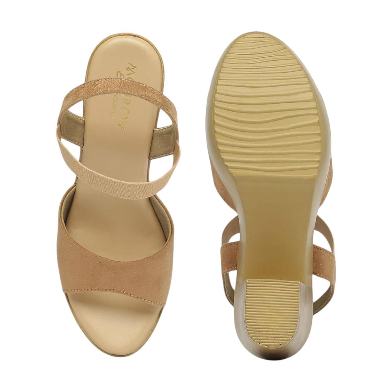 Monrow Dhriti Beige Platform Heels