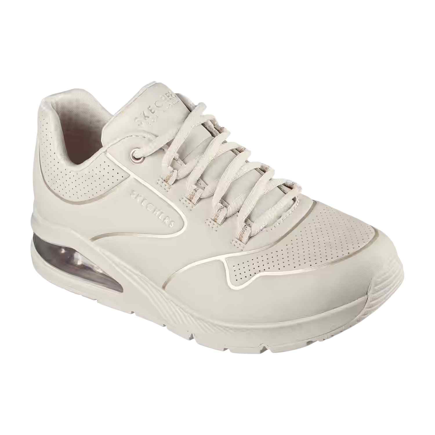 Off White Women Uno 2 - Golden Trim Lace Up Sneakers