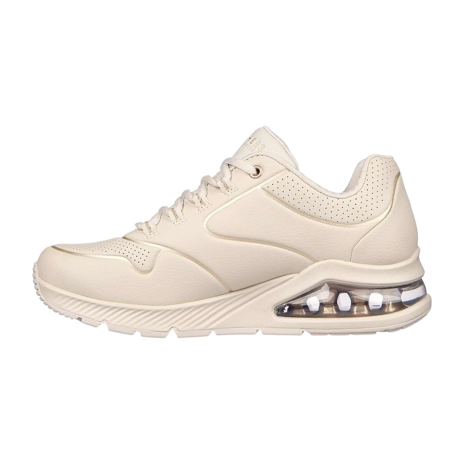 Off White Women Uno 2 - Golden Trim Lace Up Sneakers