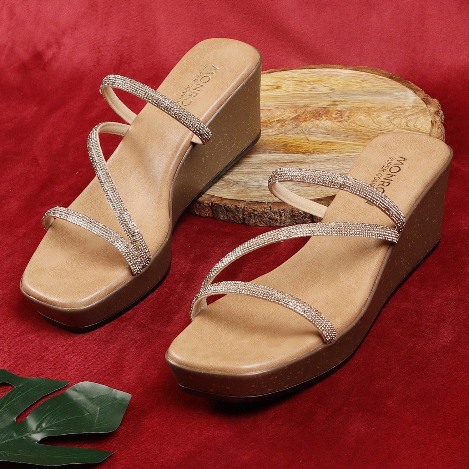 Monrow Emma Antique Gold Wedge Heels