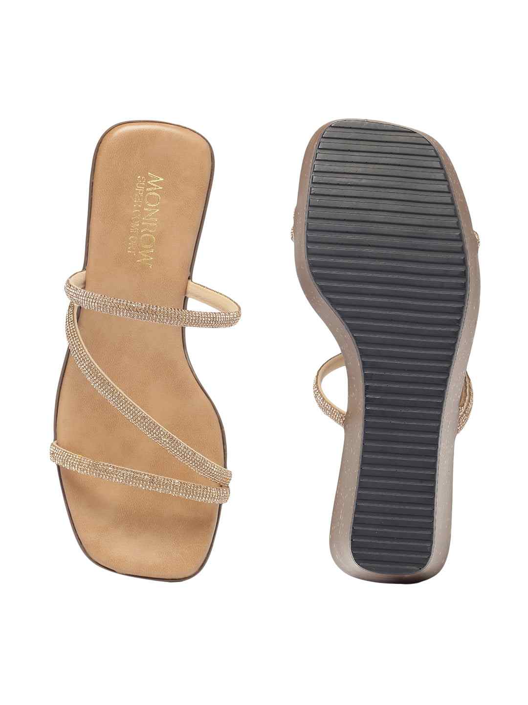Monrow | Monrow Emma Rose Gold Wedge Heels|3