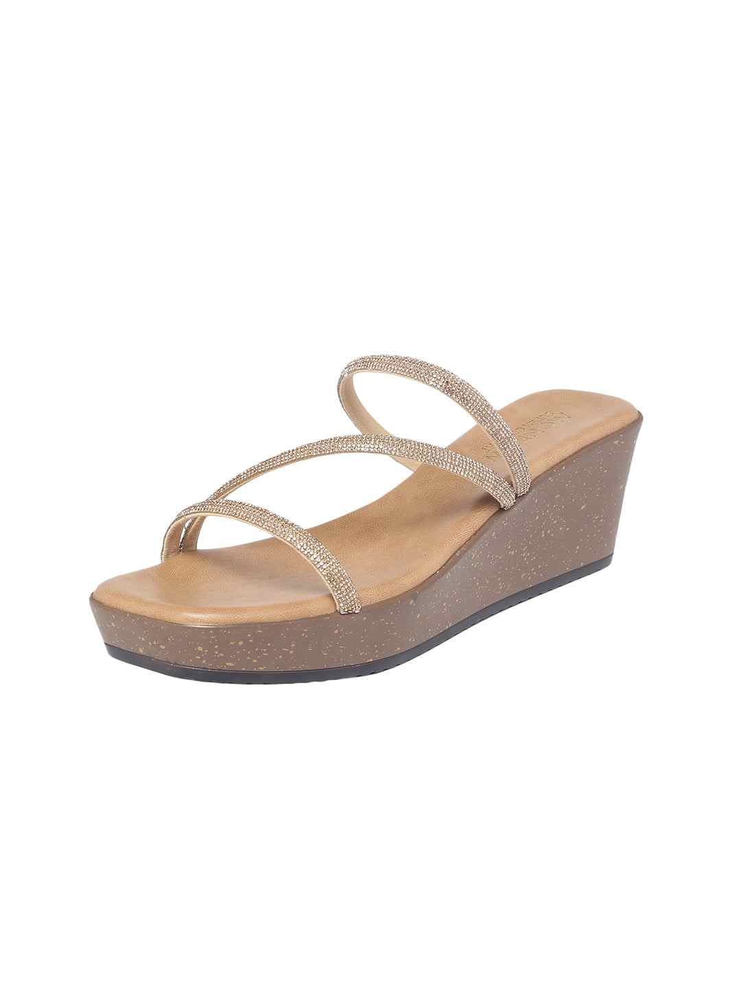 Monrow | Monrow Emma Rose Gold Wedge Heels|5