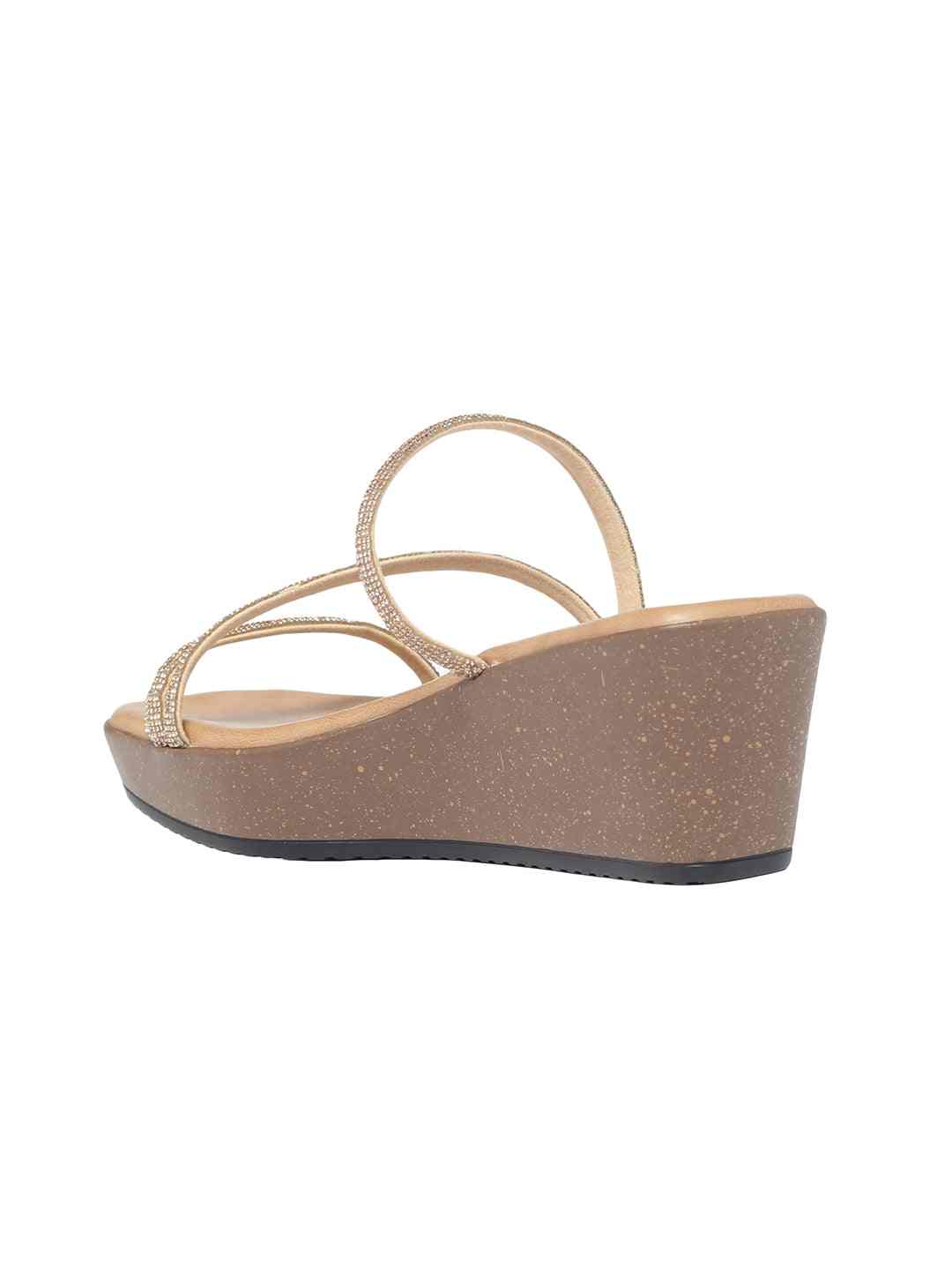 Monrow | Monrow Emma Rose Gold Wedge Heels|1