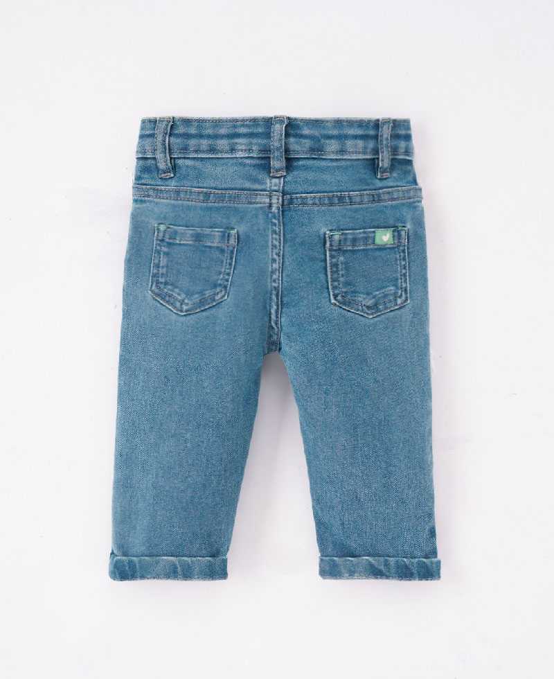 Boys’ Printed Cotton-Blend Jeans - Light Blue