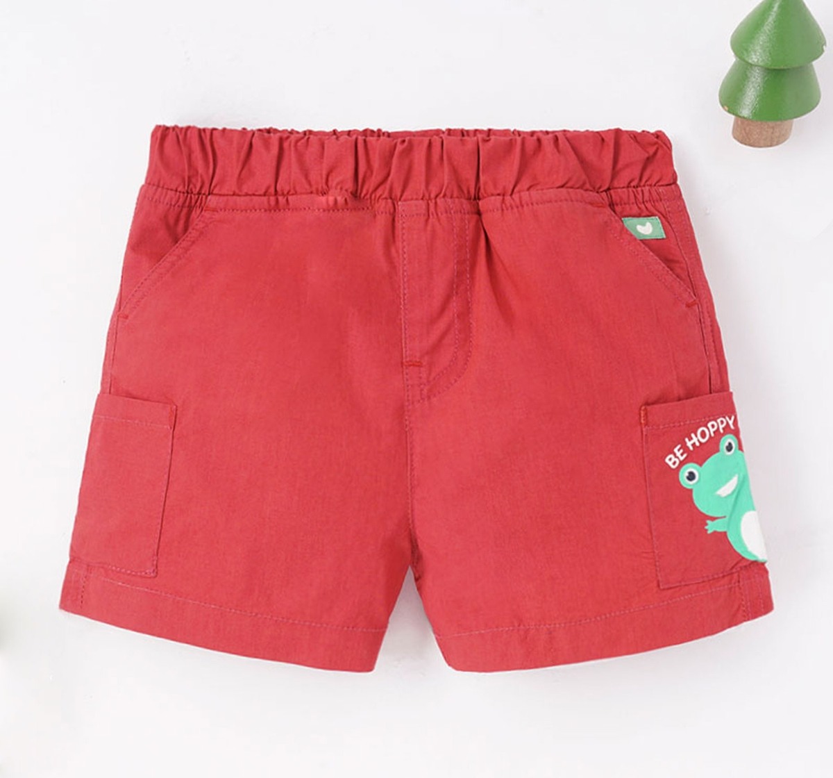 Infant Boys Printed Cotton Shorts - Red