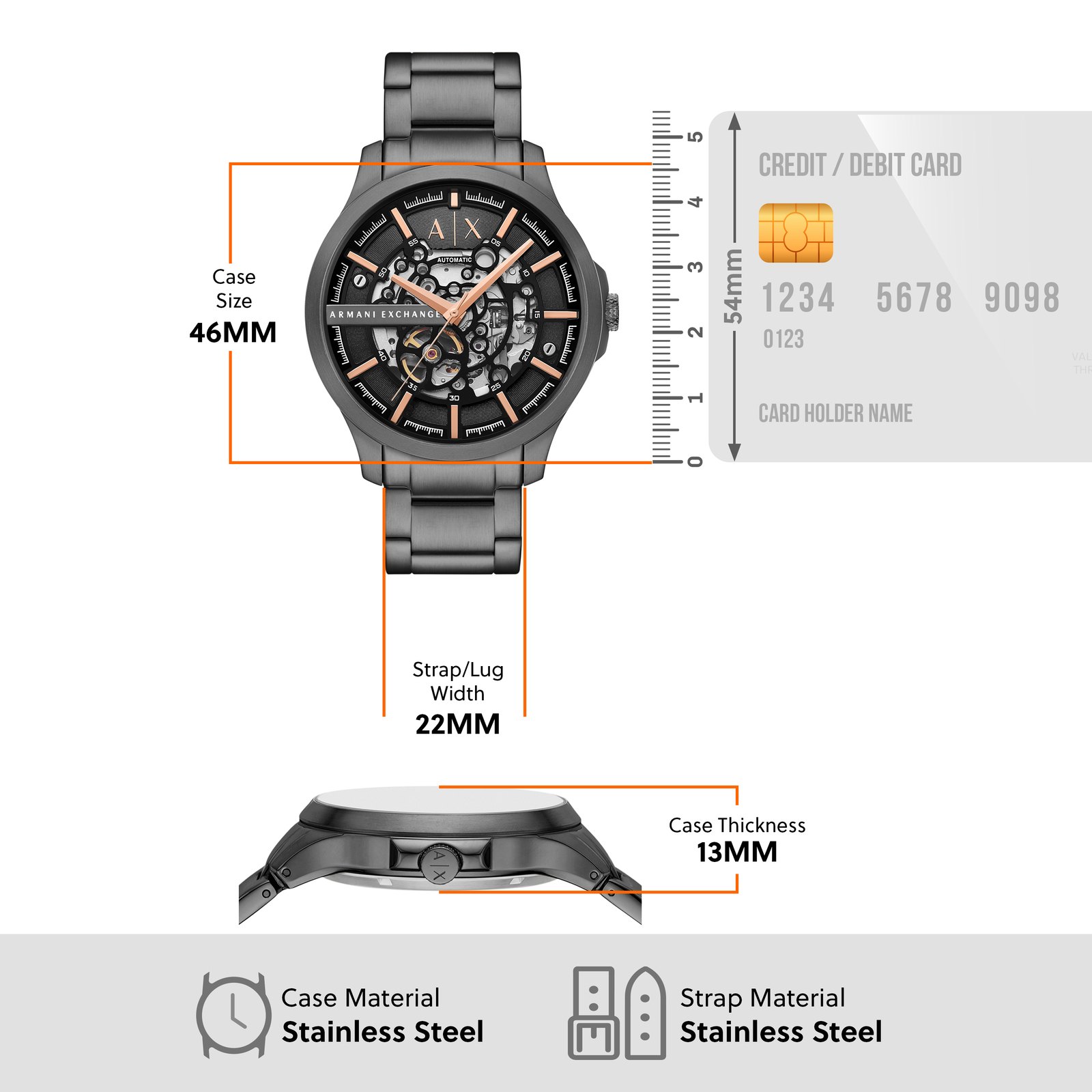 Armani Exchange Gun-Metal Watch AX2458
