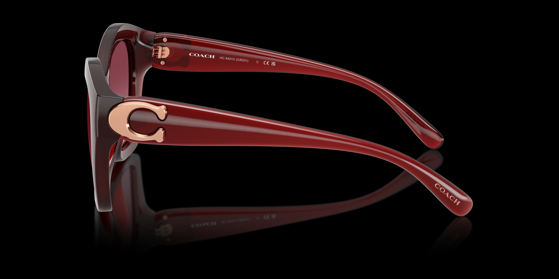 Coach Purple/Reddish Injected Women Sunglass