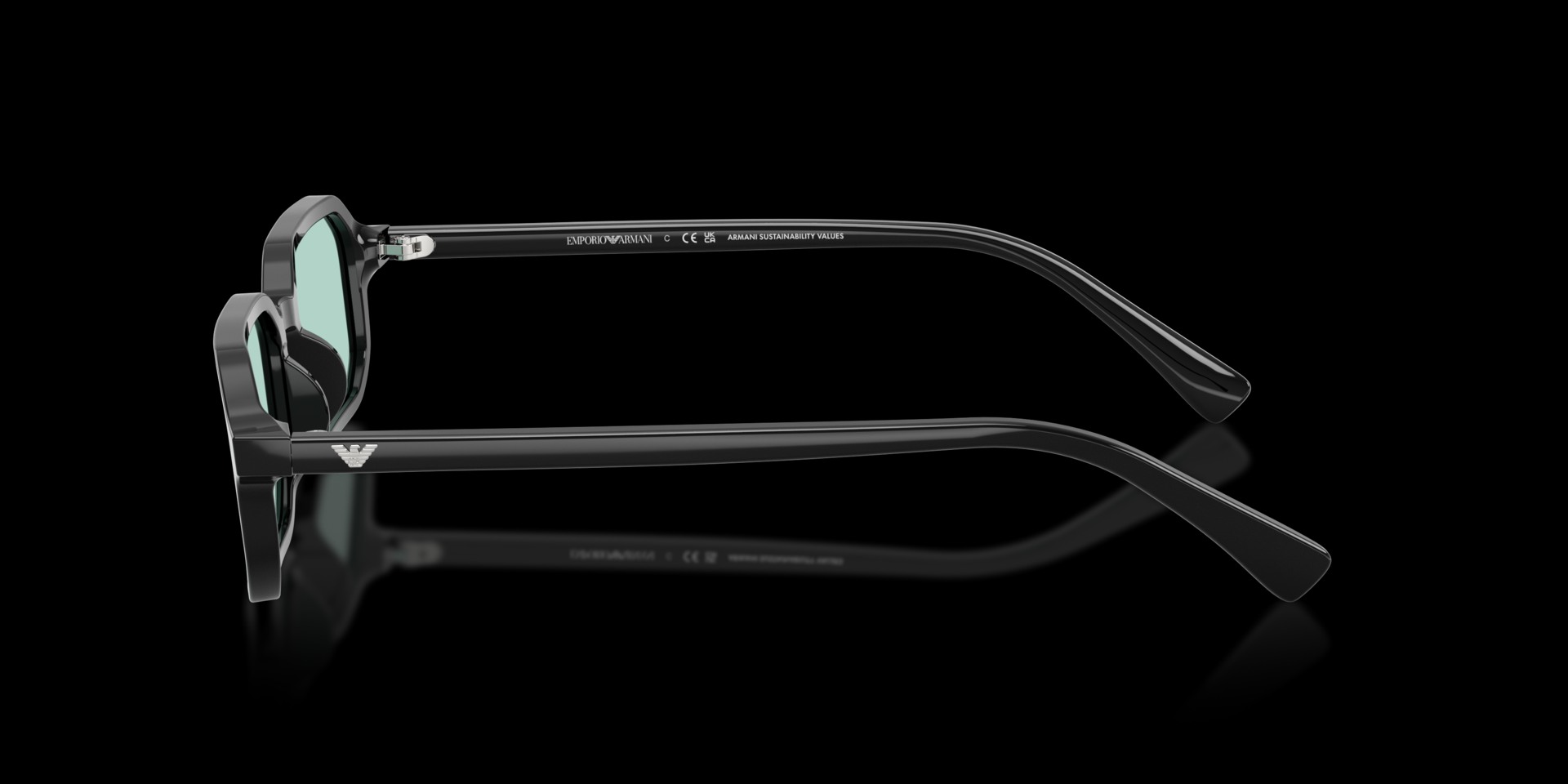 Emporio Armani Black Acetate Man Sunglass
