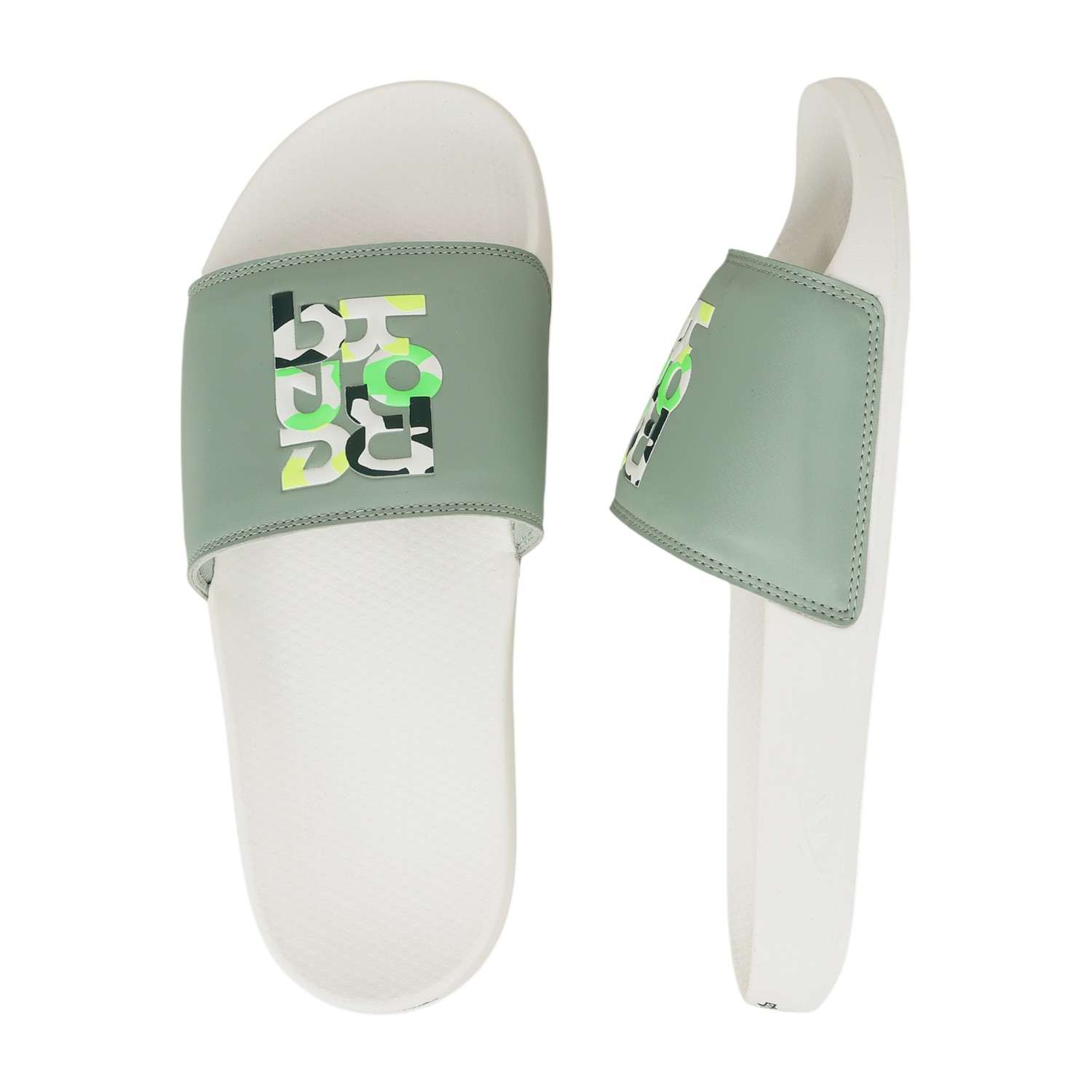 Men Green Slide Ag Flex Slide - Men White Sandals & Slippers
