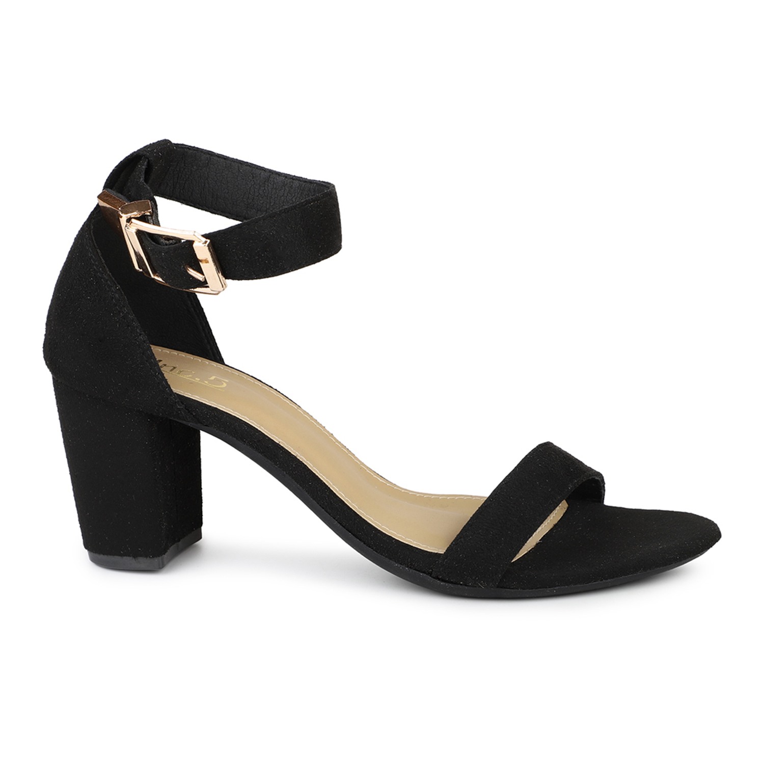 Inc 5 Open Toe Block Heels With Buckles Detail