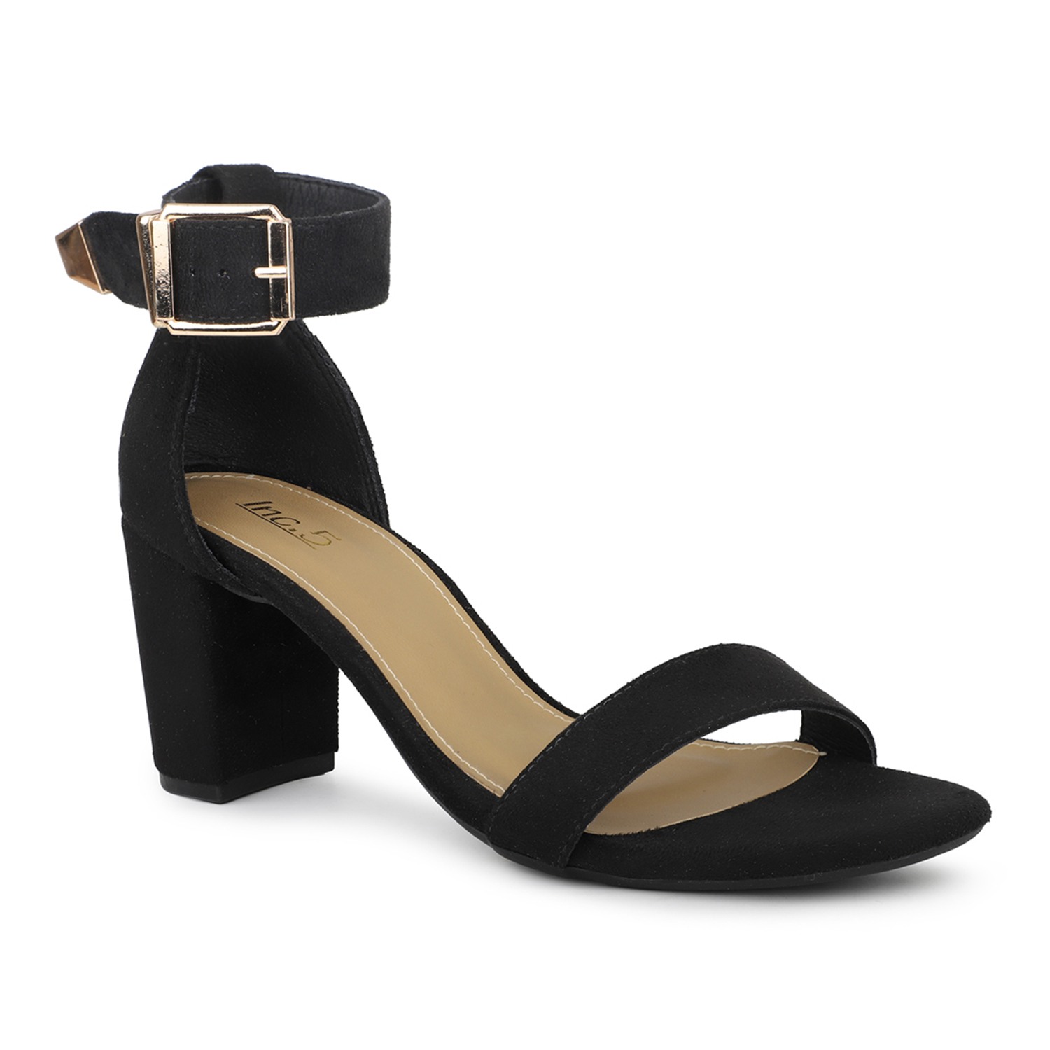 Inc 5 Open Toe Block Heels With Buckles Detail