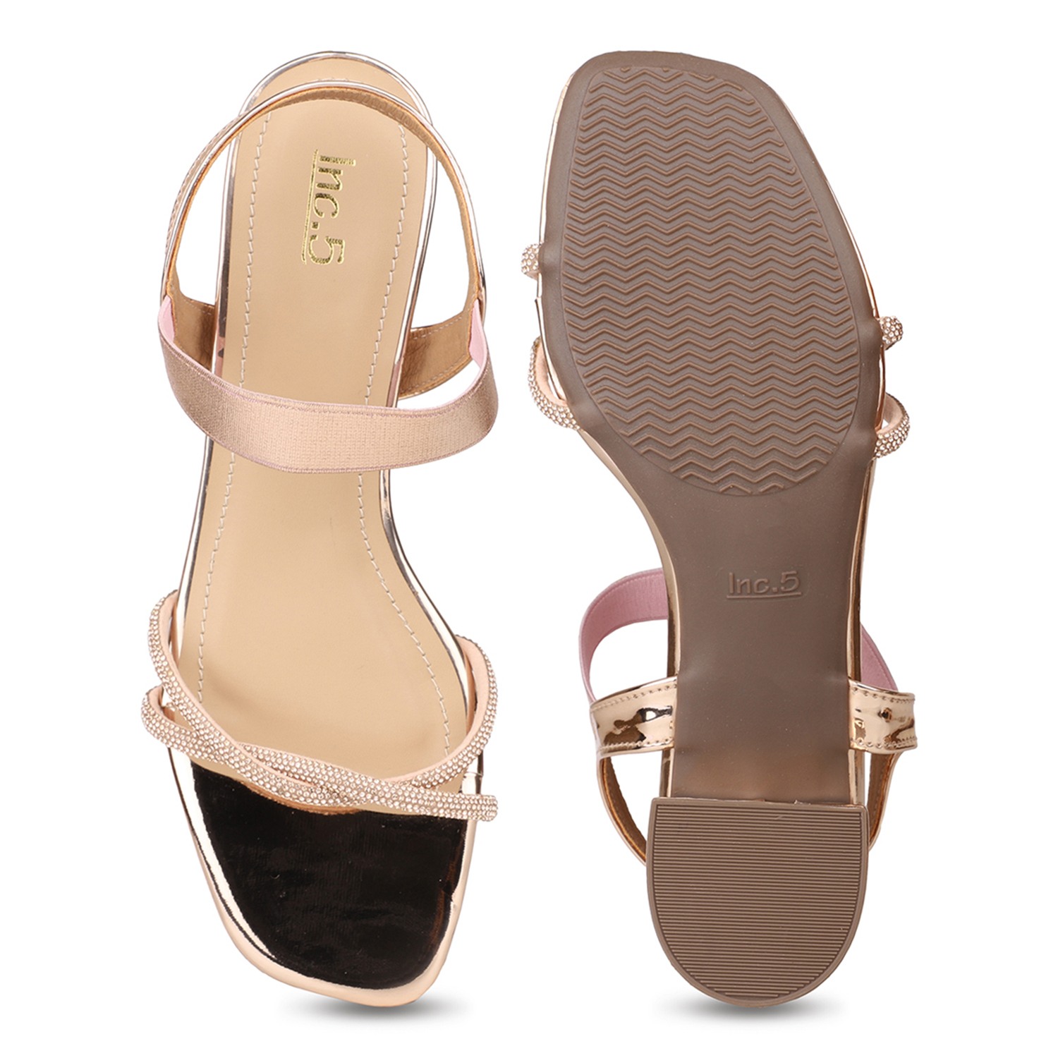 Inc 5 Embellished Open Toe Block Heels Sandal