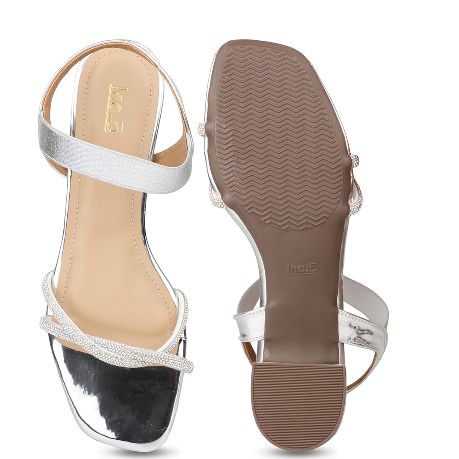 Inc 5 Women Embellished Open Toe Block Sandals